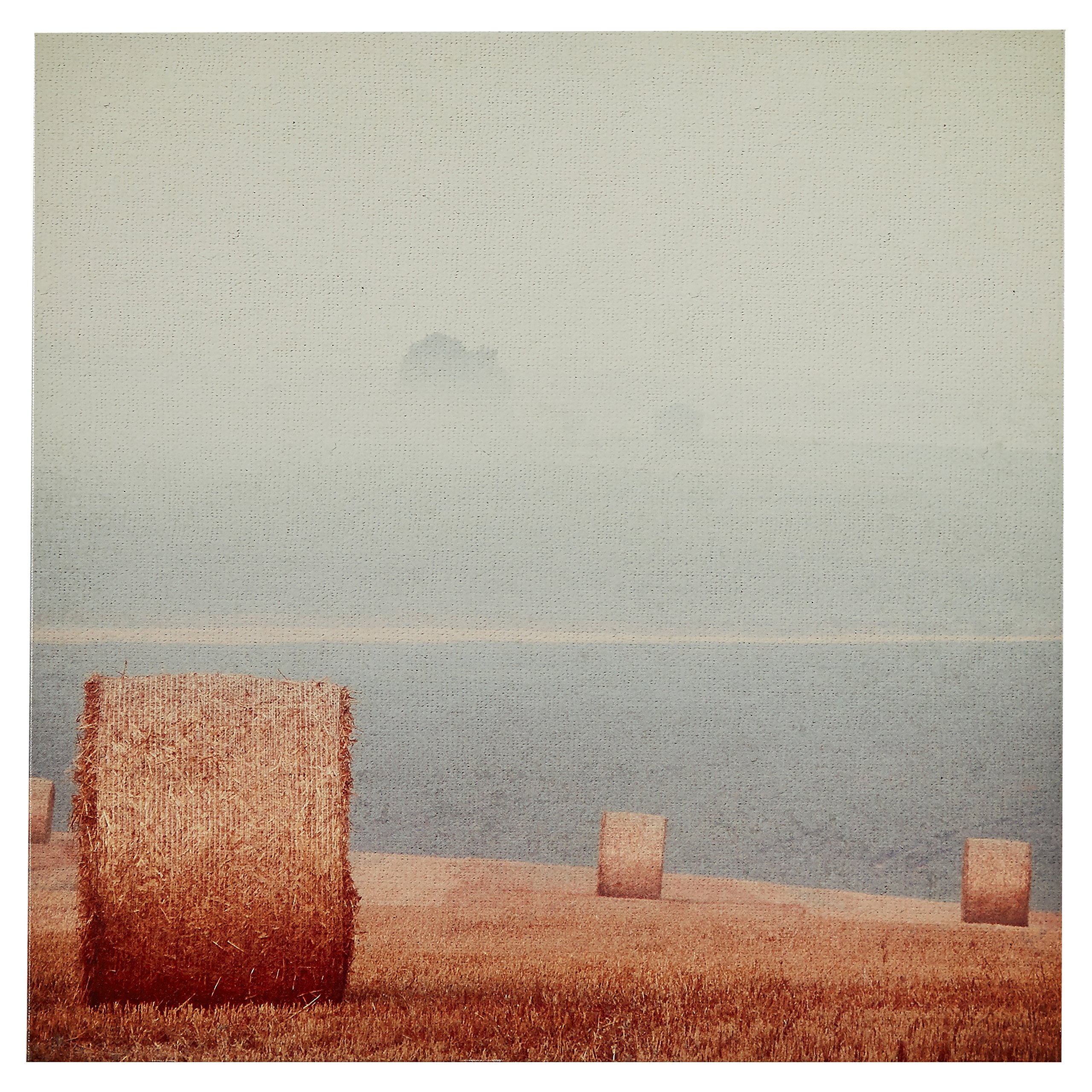 Amazon Brand – Stone & Beam Contemporary Gold and Grey Hay Bales Print Wall Art on Canvas, 30" x 30"