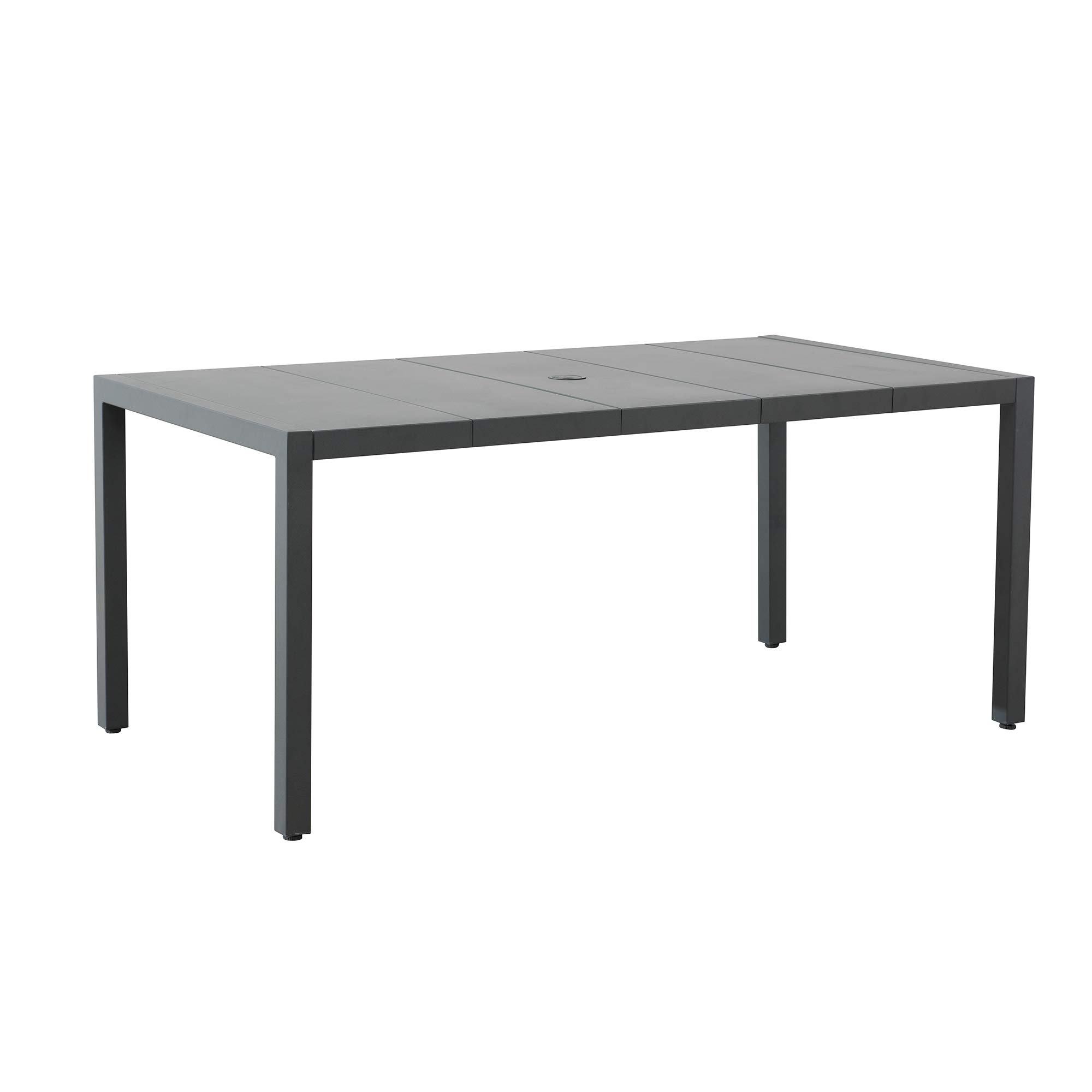 Amazon Brand - Ravenna Home Archer Outdoor Patio Steel Dining Table with Panel Top, 66.14"W, Gray