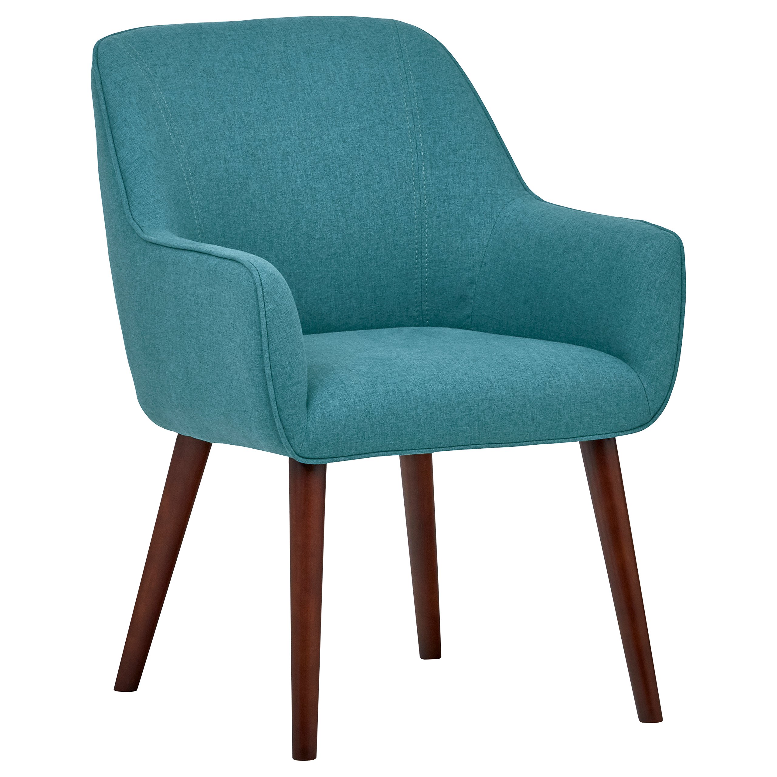 Amazon Brand – Rivet Julie Mid-Century Modern Dining Room Accent Chair with Arms, 32"H, Aqua Blue