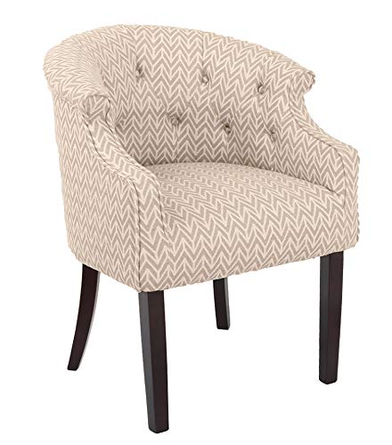 Amazon Brand – Ravenna Home Hughes Curved Back Tufted Patterned Accent Chair, 25"W, Arrow
