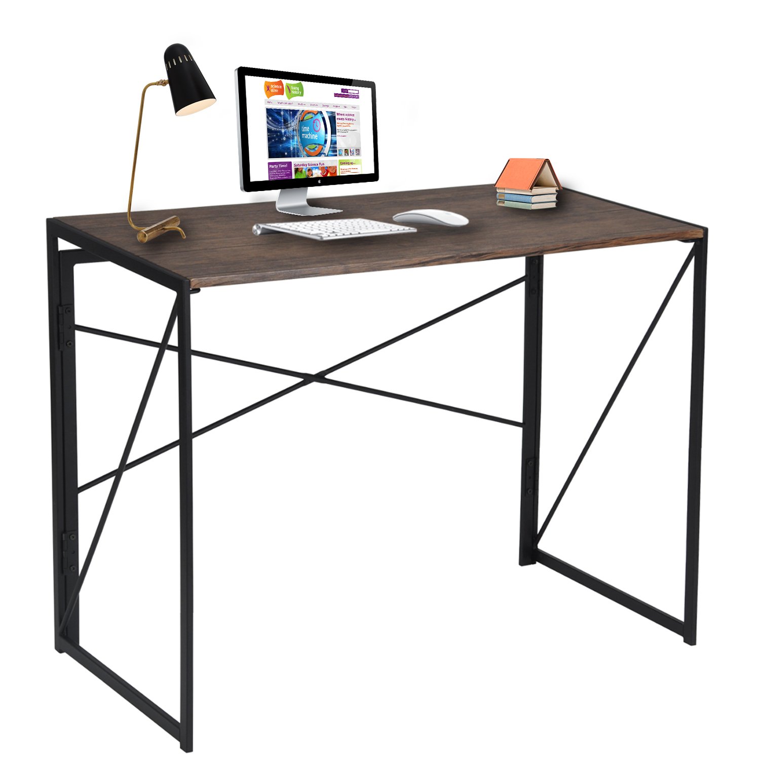 UMI. by Amazon Computer Desk,Modern Simple Study Desk,Folding Laptop Table for Home Office,39.4 * 19.7 * 28.3 Inches