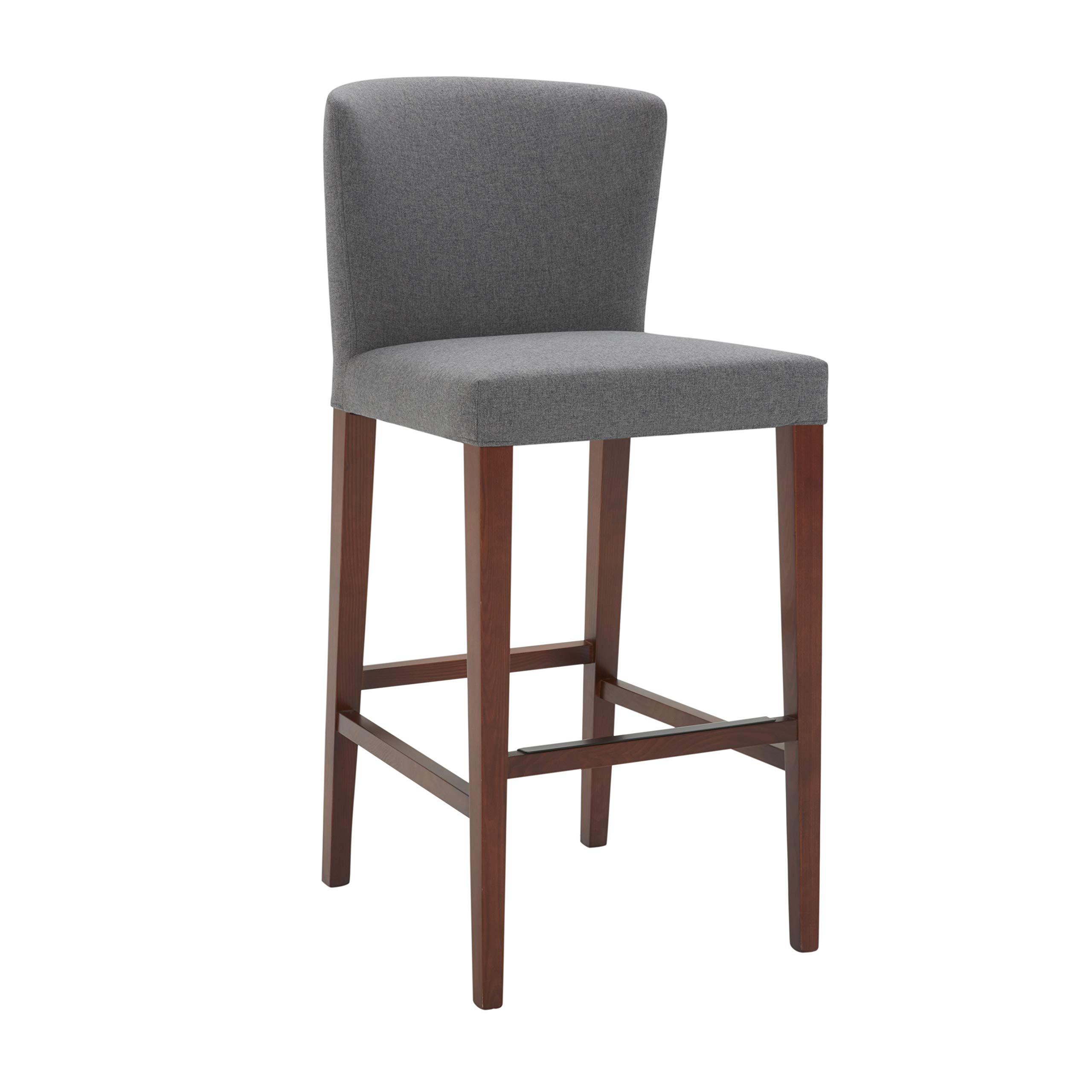 Amazon Brand – Rivet Eli Modern Curved-Back Barstool, 42.1"H, Graphite