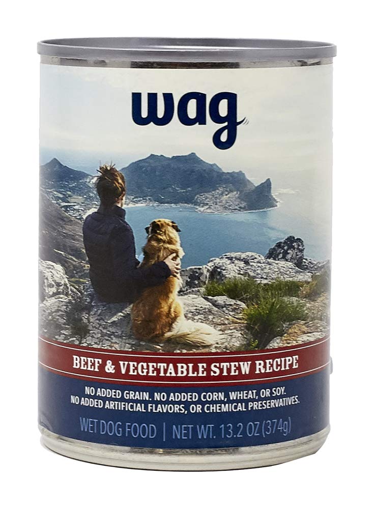 Amazon Brand - Wag Wet Dog Food, Beef & Vegetable Stew Recipe, 13.2 oz.