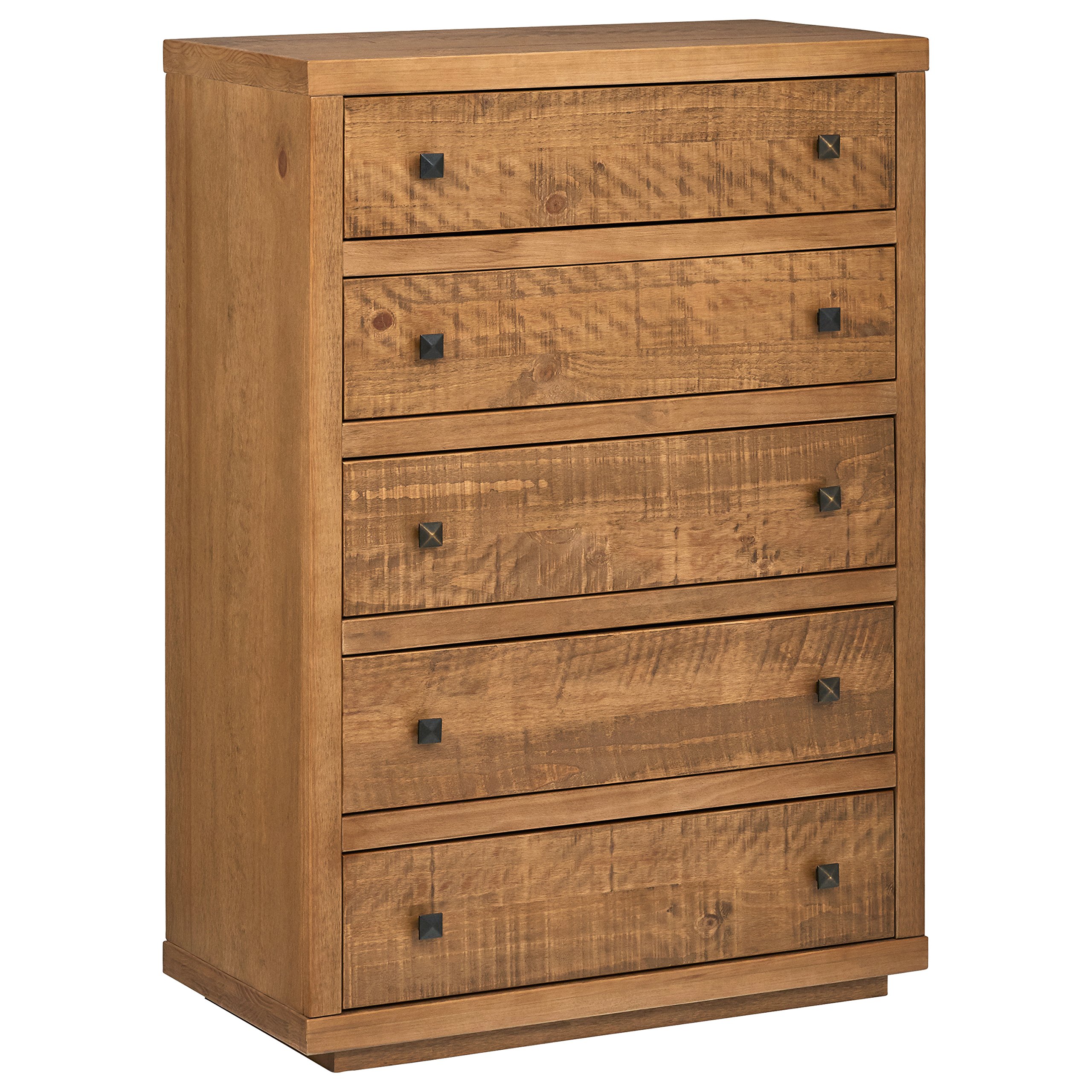 Amazon Brand – Rivet Eastport Industrial Wood Nightstand Table, 21.7"W, Oak Finish