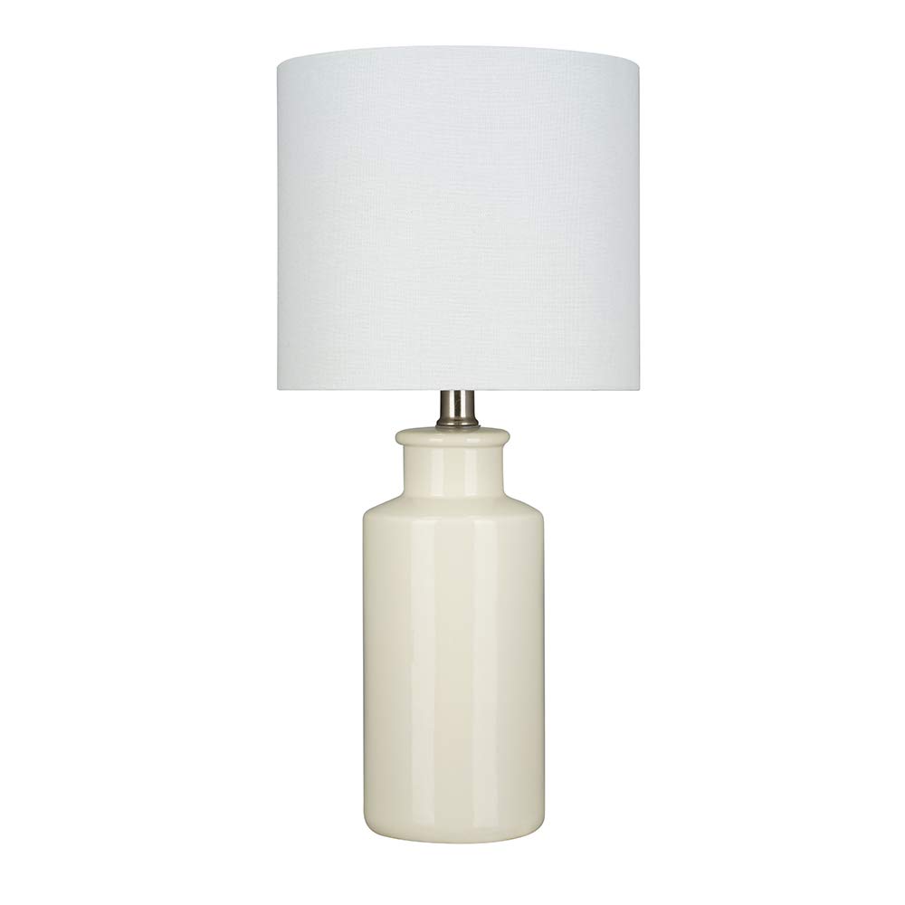 Amazon Brand – Ravenna Home Table Lamp with a Drum Shade, Bulb Included, 19.75"H, Cannoli Cream