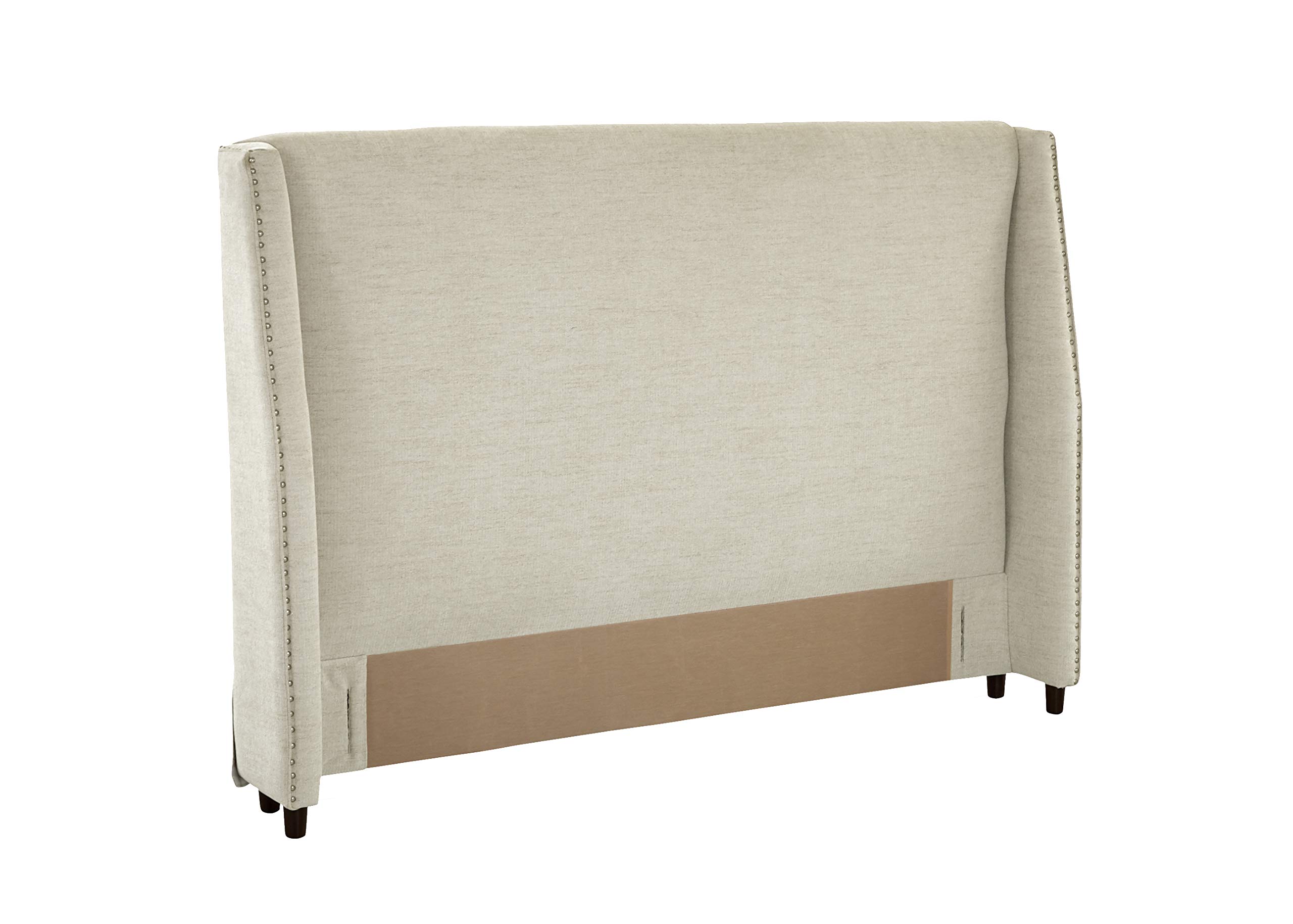 Stone & Beam Merrill Queen Headboard with Decorative Nailhead Trim, 75"W, Pearl