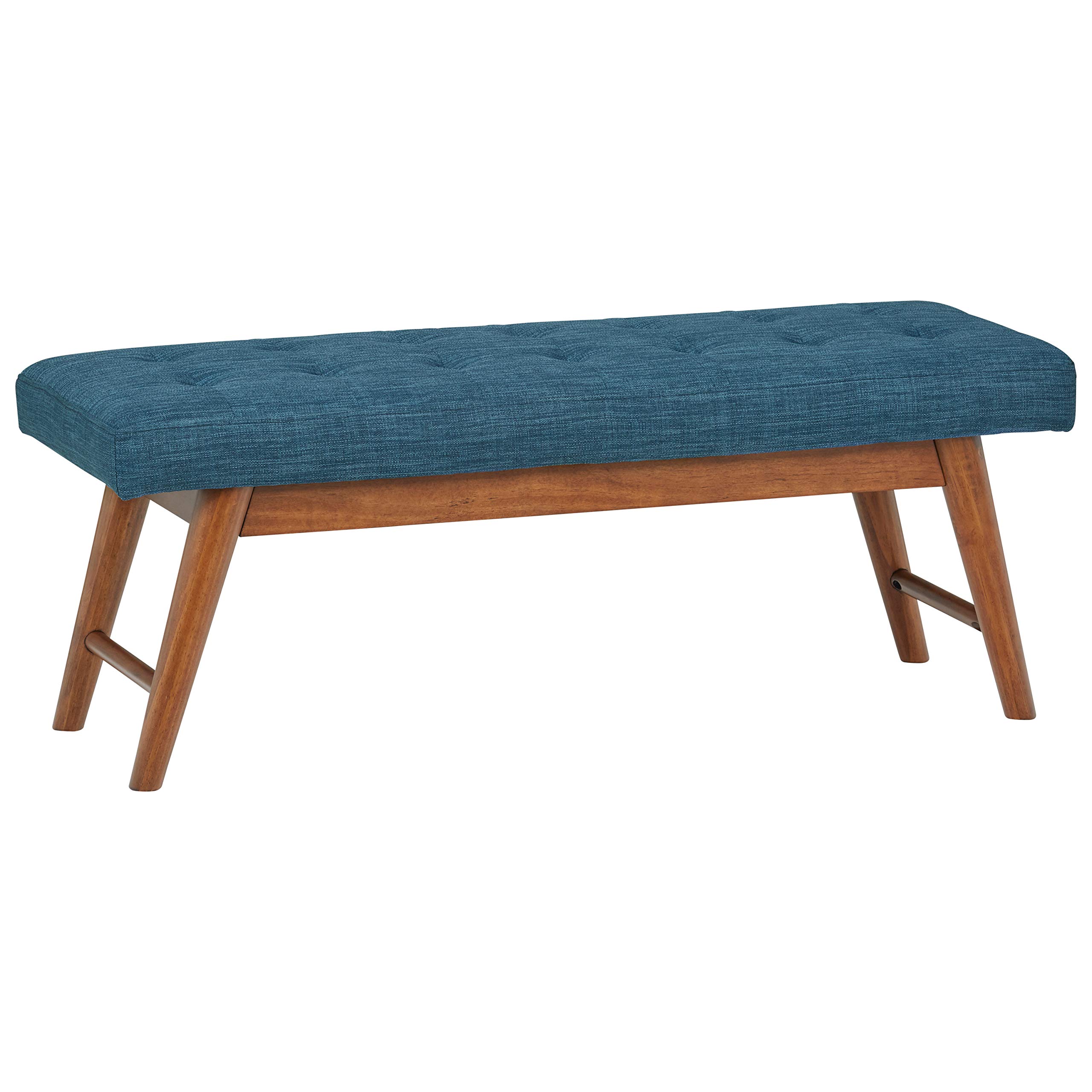 Amazon Brand – Rivet Modern Haraden Upholstered Button-Tufted Bench, 44"W, Navy
