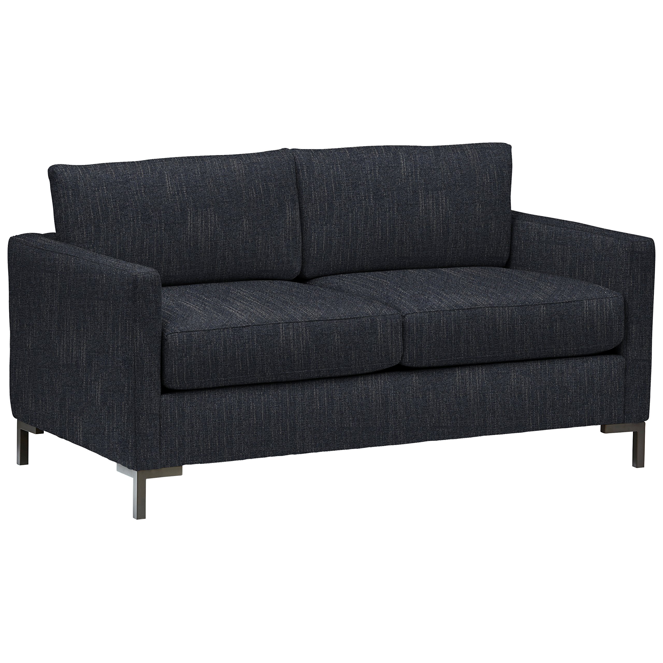 Amazon Brand – Rivet Edgewest Low Back Modern Loveseat, 65"W, Eclipse Blue