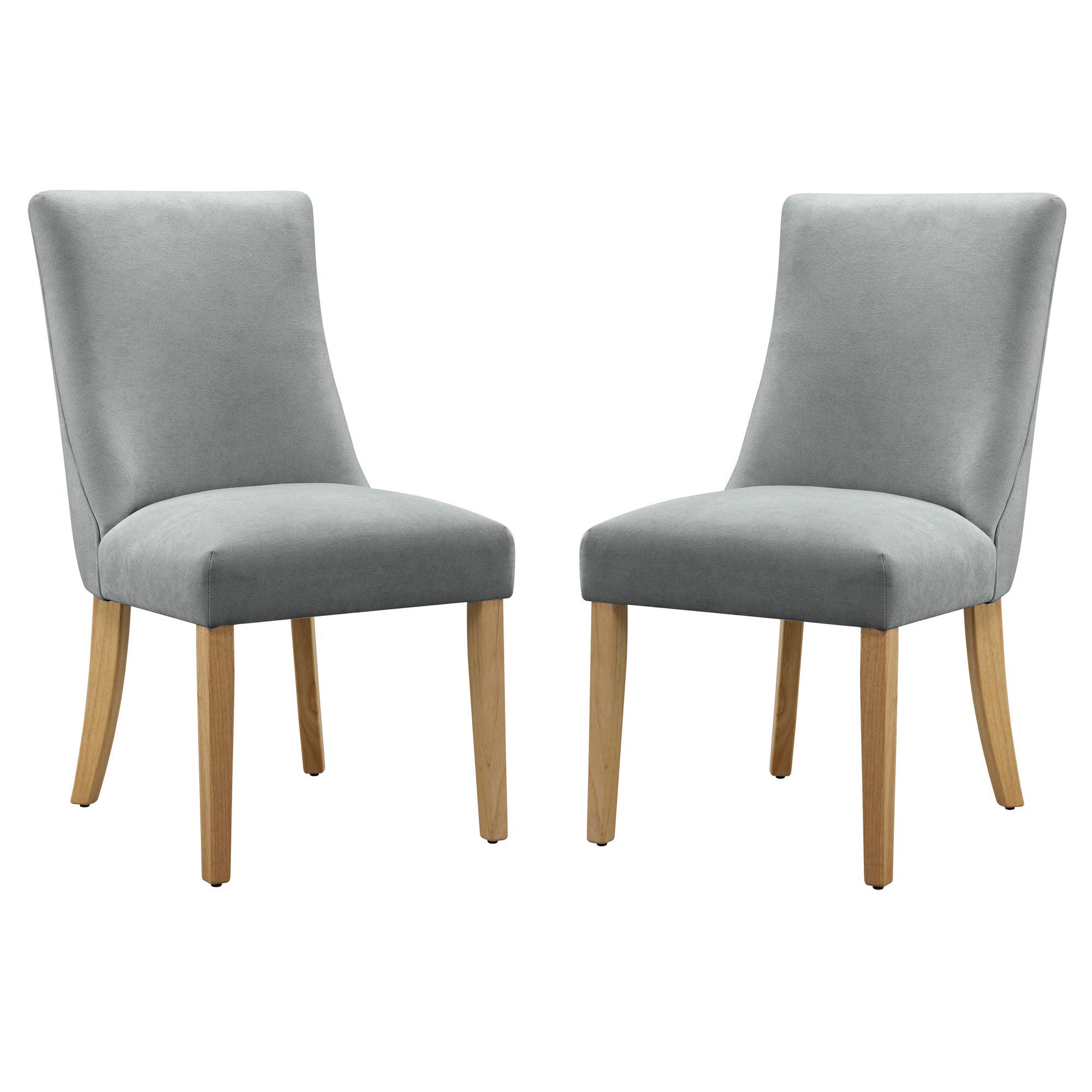Amazon Brand – Ravenna Home Lamberton Curved-Back Dining Chair, Set of 2, 19.5"W, Gray