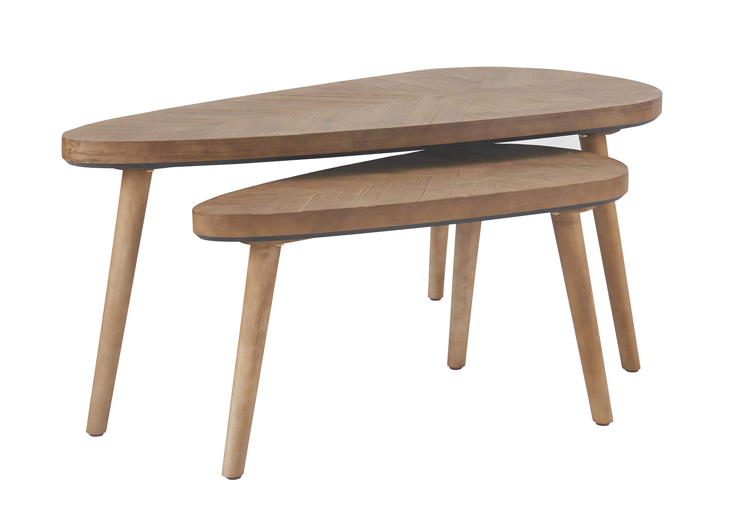 Amazon Brand – Rivet Mid-Century Modern Oblong End/Side/Nesting Tables, Firwood