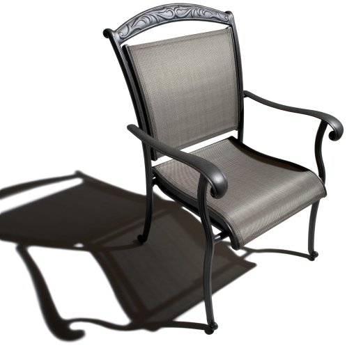 Strathwood Ryer Dining Chair with Texilene Sling Back, Set of 2