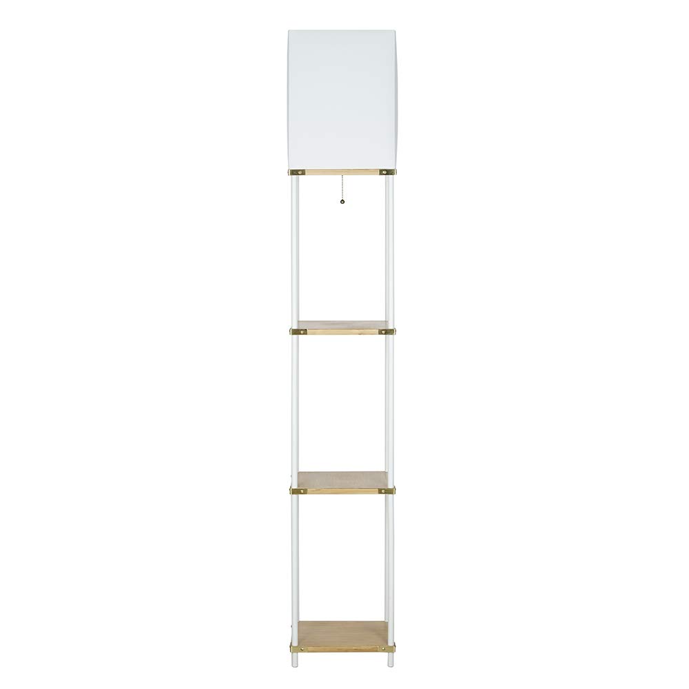 Amazon Brand – Ravenna Home Floor Lamp with Shelves, LED Light Bulb included, 62.75"H, White