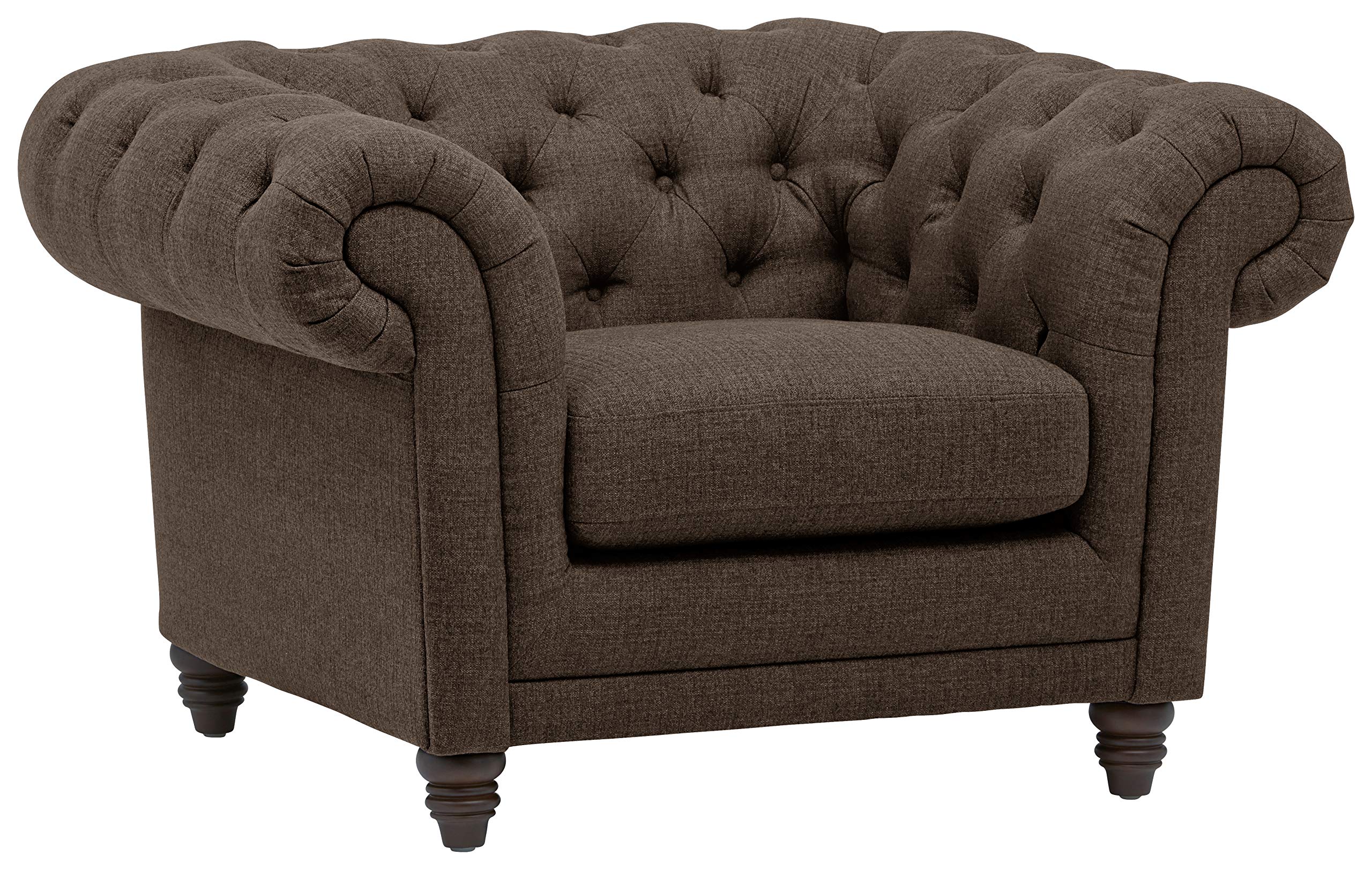 Amazon Brand – Stone & Beam Bradbury Chesterfield Oversized Tufted Accent Arm Chair, 50"W, Warm Grey