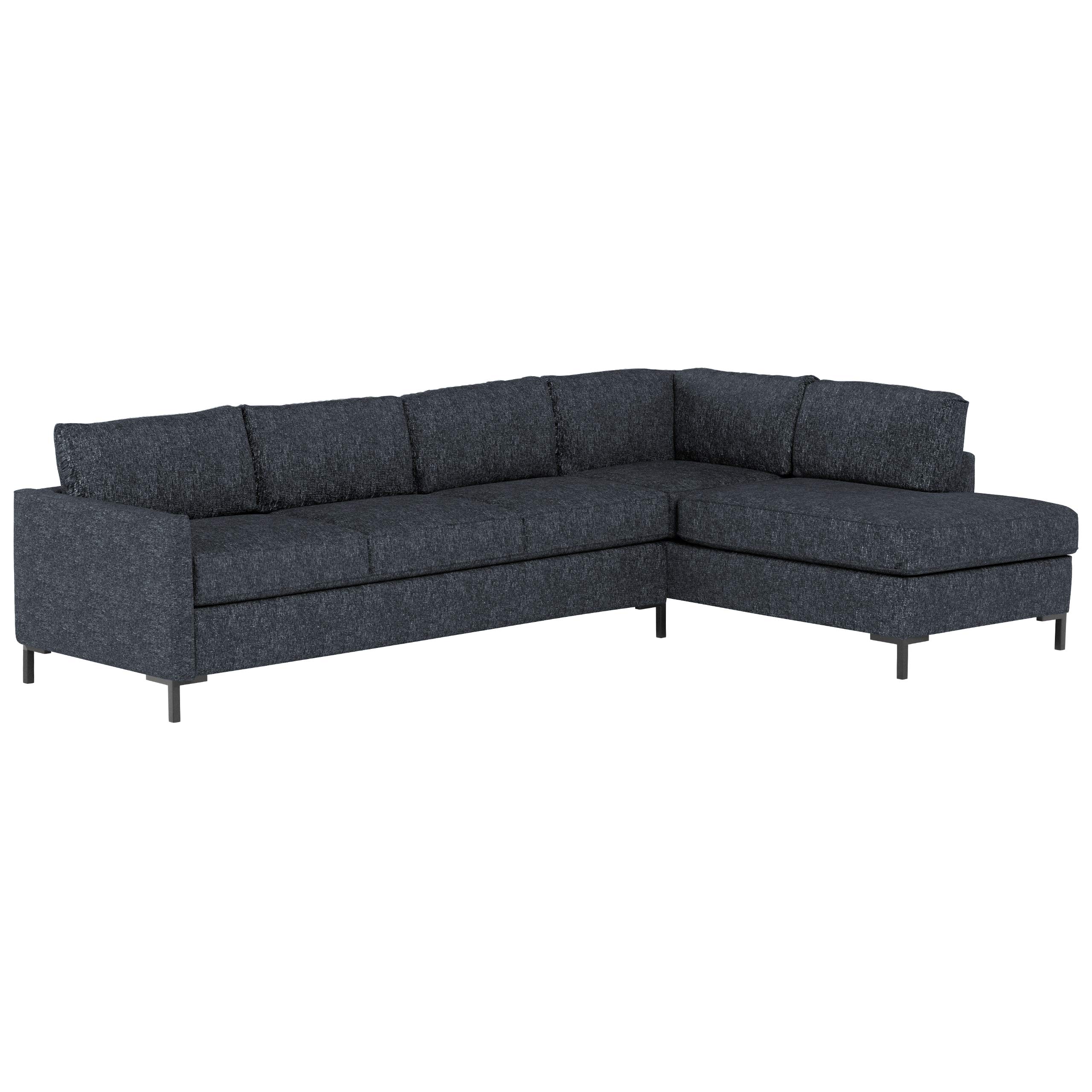 Amazon Brand – Rivet Edgewest Low Back Modern Right L-Sectional, 116"W, Blue