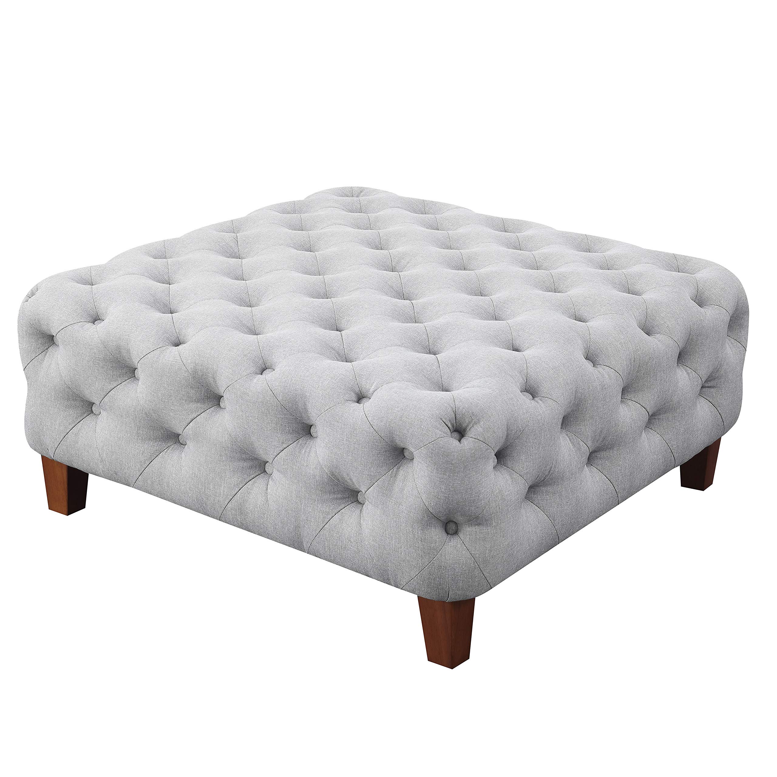 Amazon Brand – Ravenna Home Sage Diamond Tufted Ottoman, 36"W