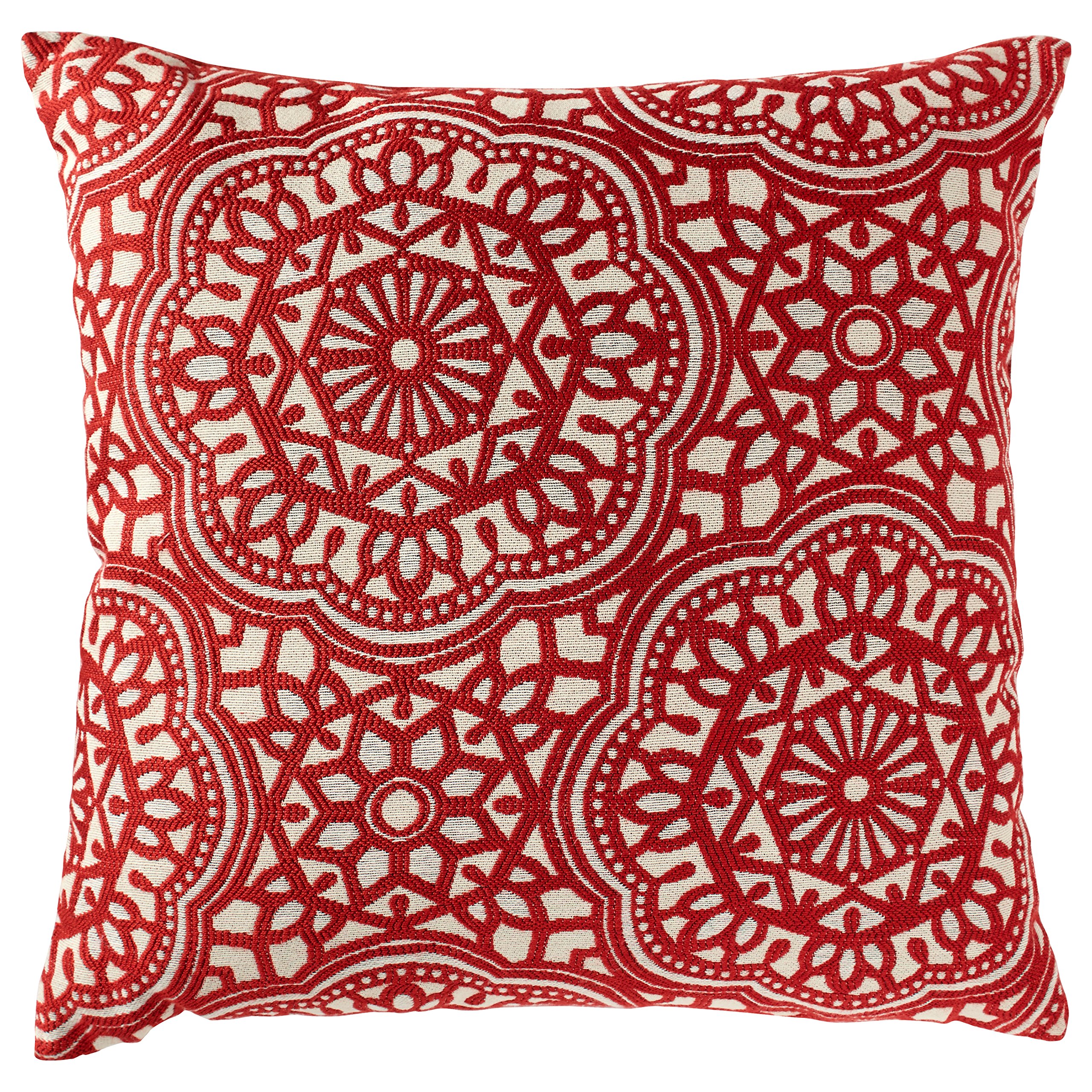 Amazon Brand – Stone & Beam Medallion Decorative Throw Pillow, 17" x 17", Henna