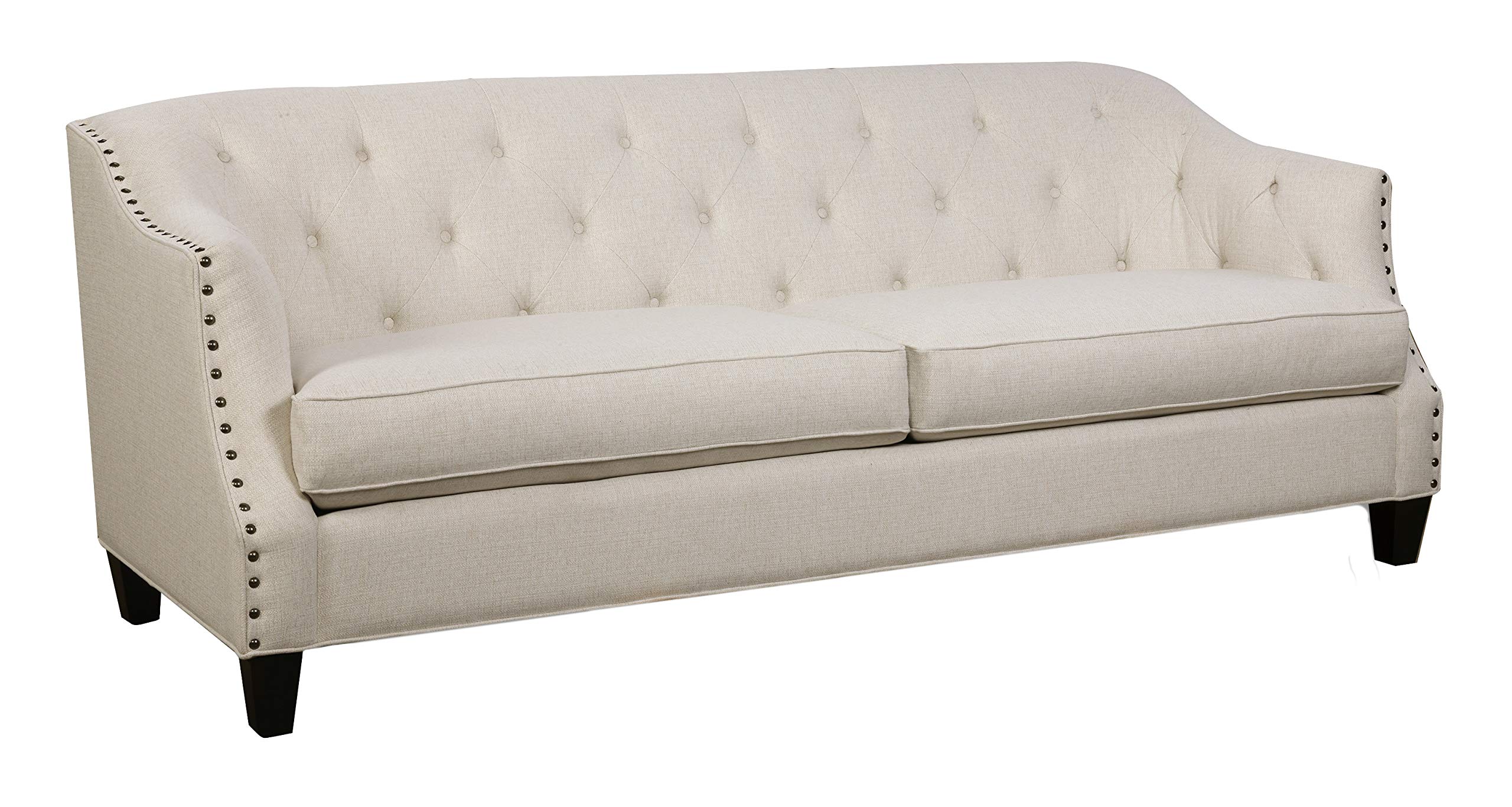 Amazon Brand – Stone & Beam Rosemont Vintage Tufted Sofa Couch with Nailheads, 88"W, Cream