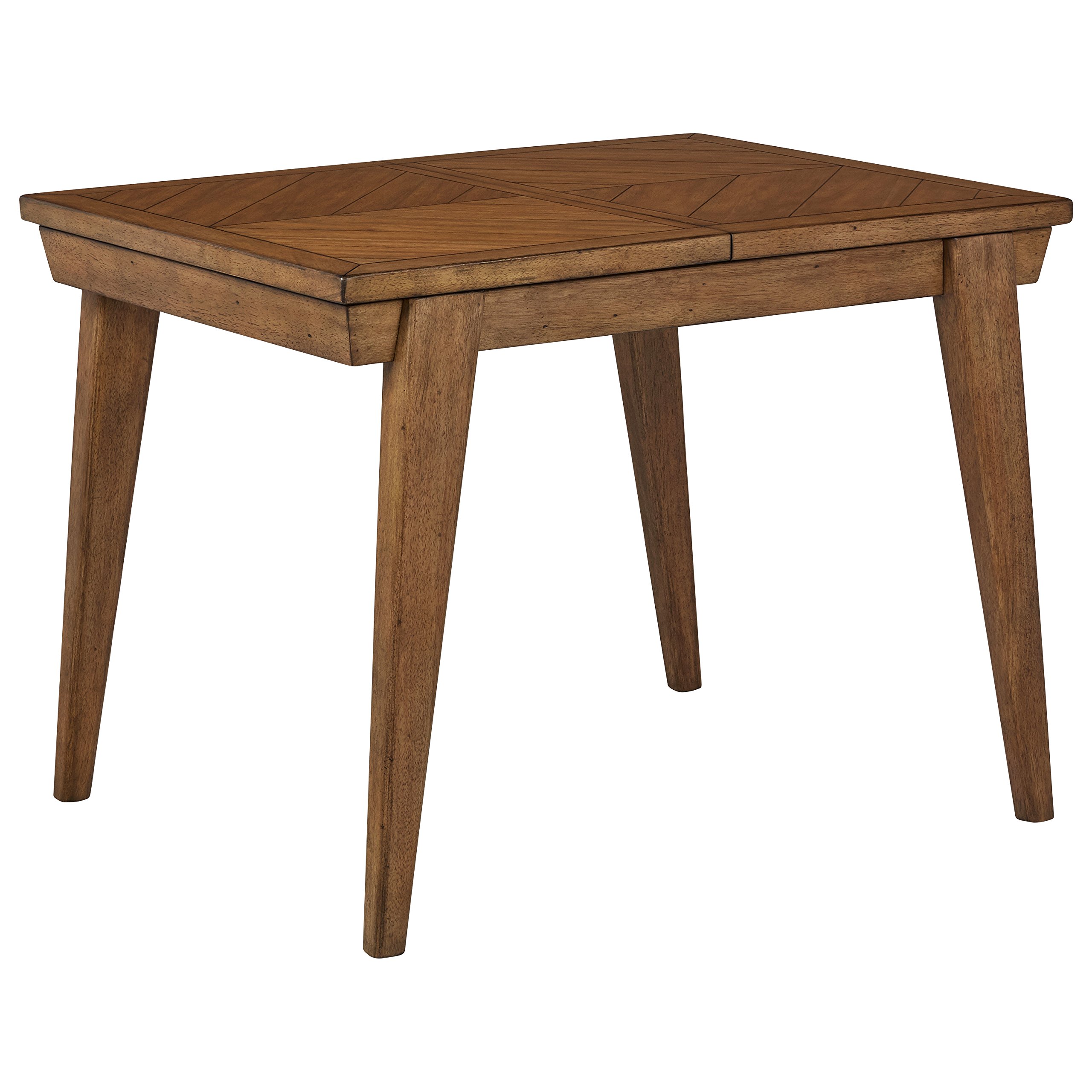 Amazon Brand – Rivet Ian Modern Wood Small Kitchen Dining Table, Expandable, 39-55"L, Brown