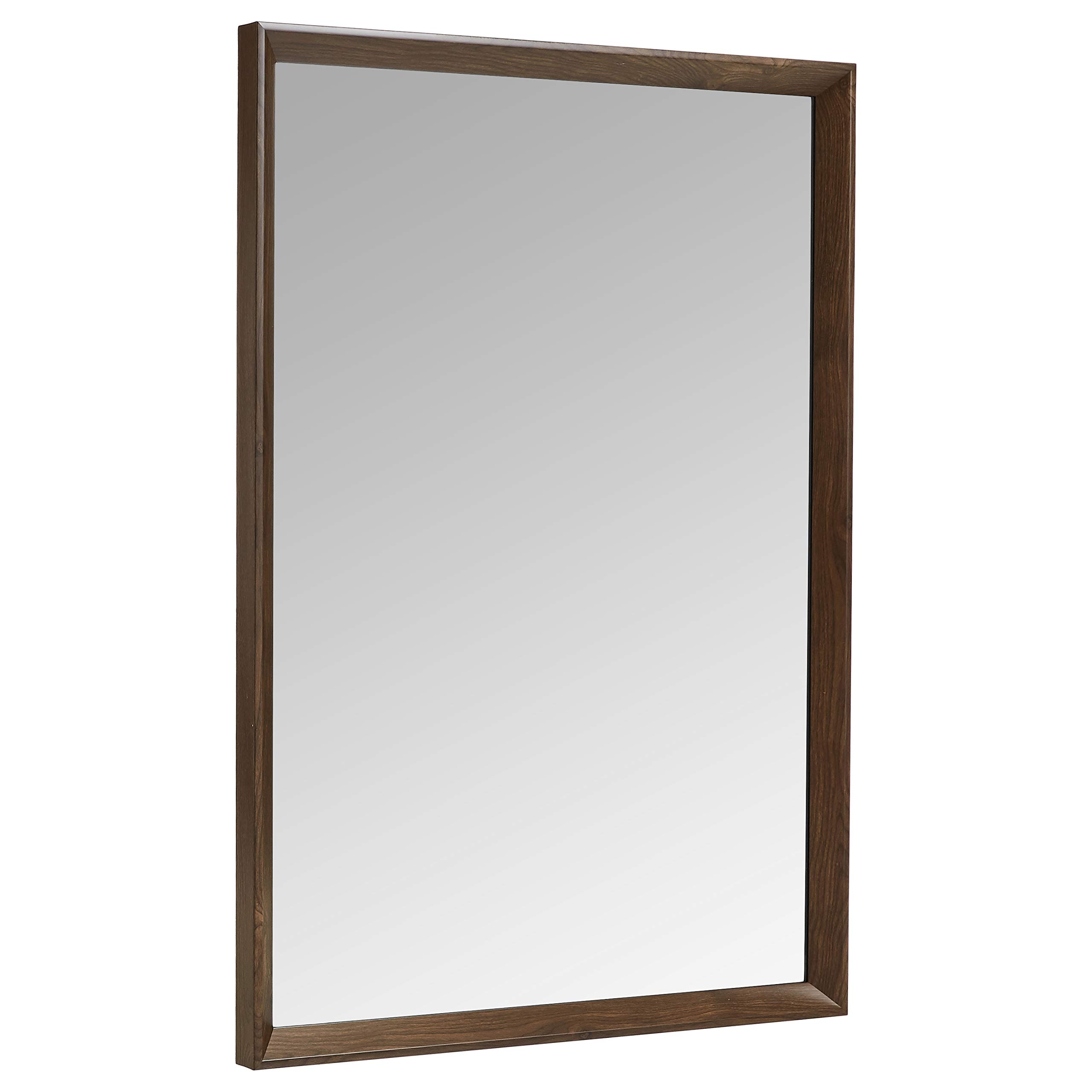 Amazon Basics Rectangular Wall Mirror - 20" x 28", Peaked Trim, Walnut