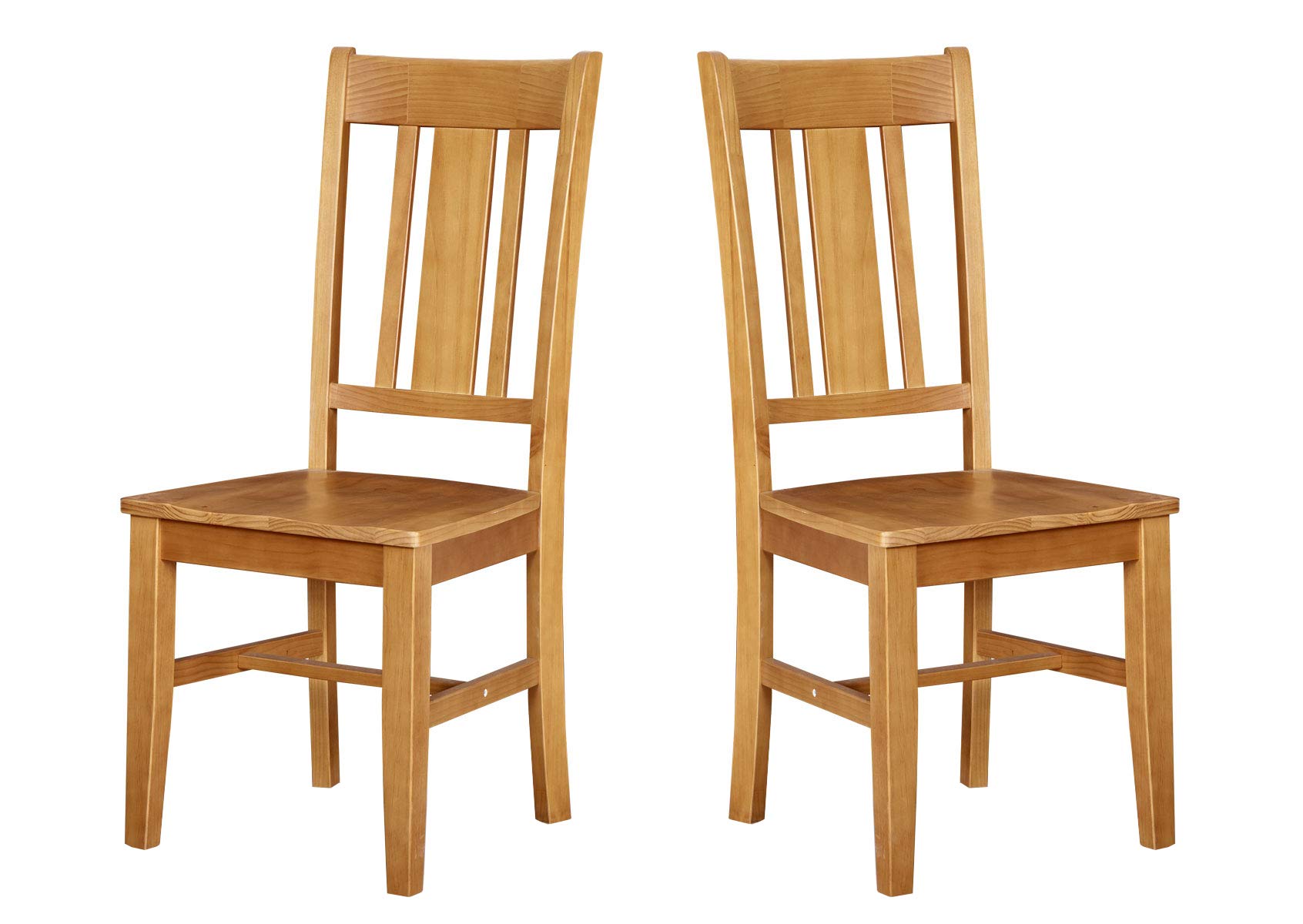 Amazon Brand – Ravenna Home Classic-Style Solid Pine Dining Chair, 40"H, Honey Pine Finish, Set of 2