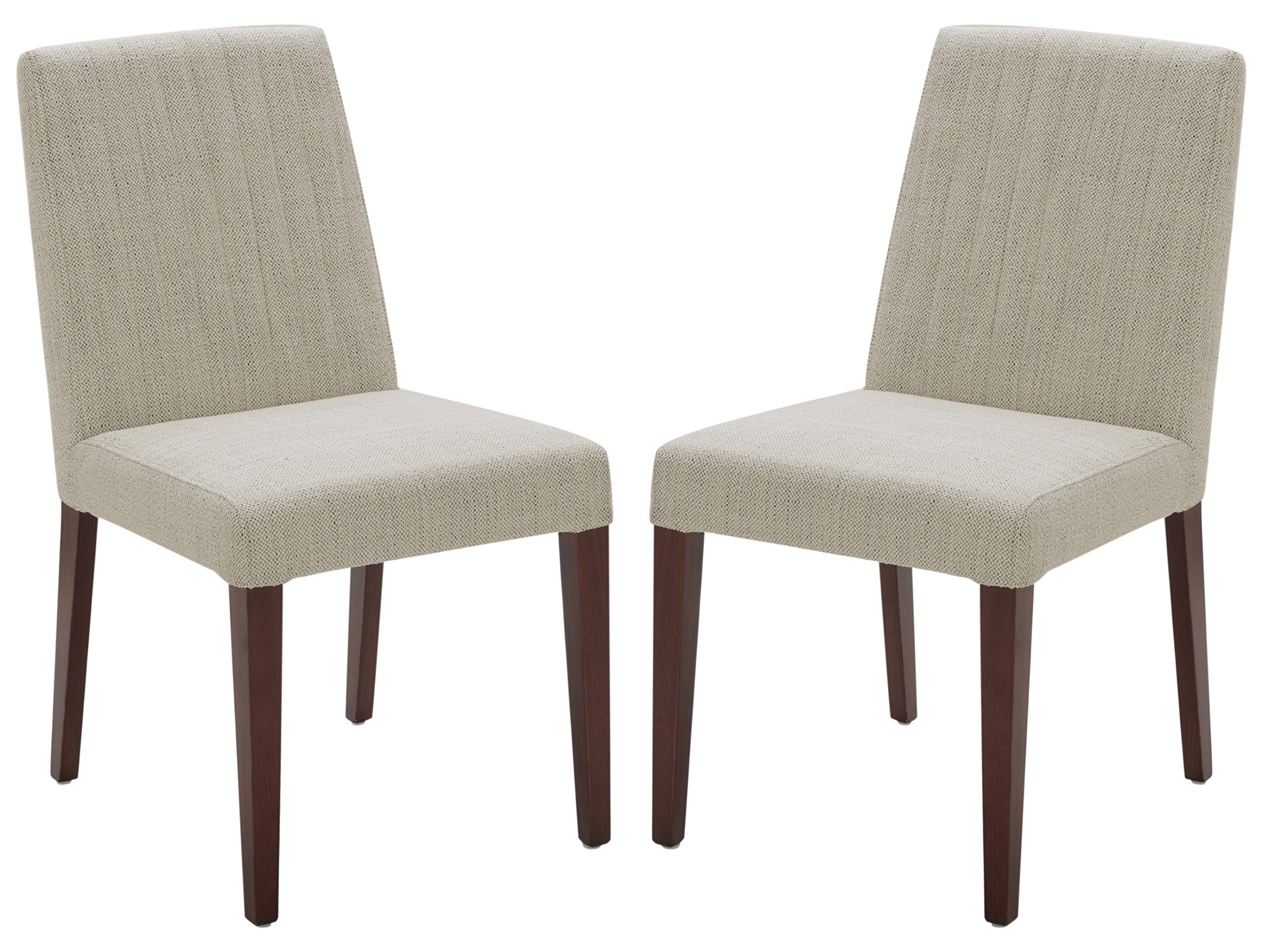 Amazon Brand – Rivet Contemporary Channel-Back Dining Chair, 35"H, Ivory, Set of 2