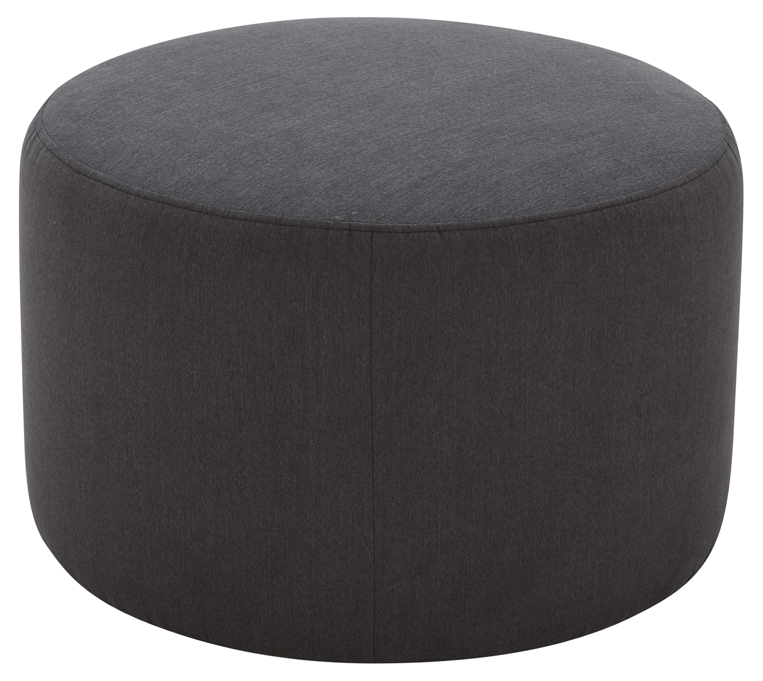 Amazon Brand – Rivet Tompkins Contemporary Foam-Padded Fabric Ottoman, 24"W, Pepper