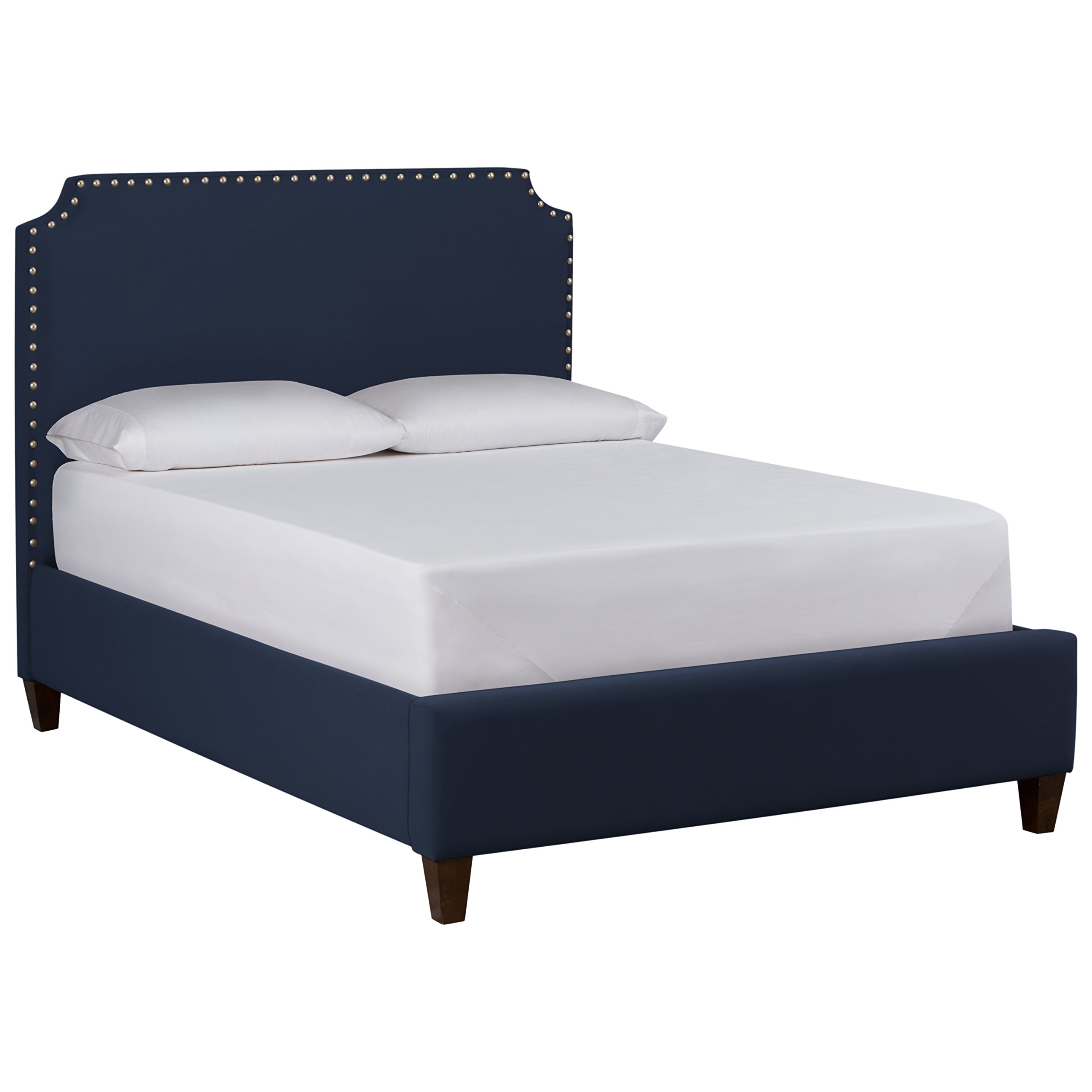 Amazon Brand – Stone & Beam Tisbury Nailhead Trim Queen Bed, 66"W, Spinnsol Indigo