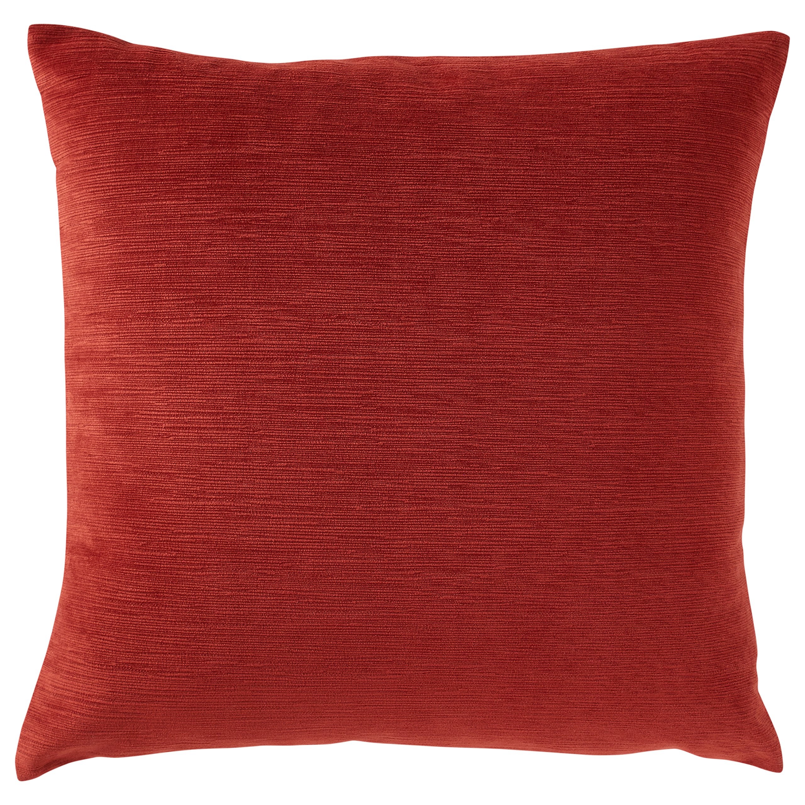 Amazon Brand – Stone & Beam Striated Velvet Linen-Look Decorative Throw Pillow, 17" x 17", Henna
