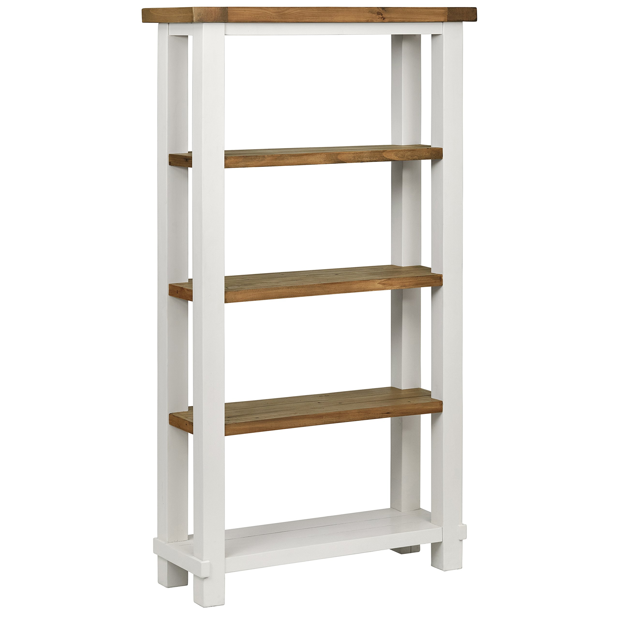 Amazon Brand – Stone & Beam Barrett Reclaimed Wood 4-Shelf Bookcase, 40"W, White and Sandstone Pine