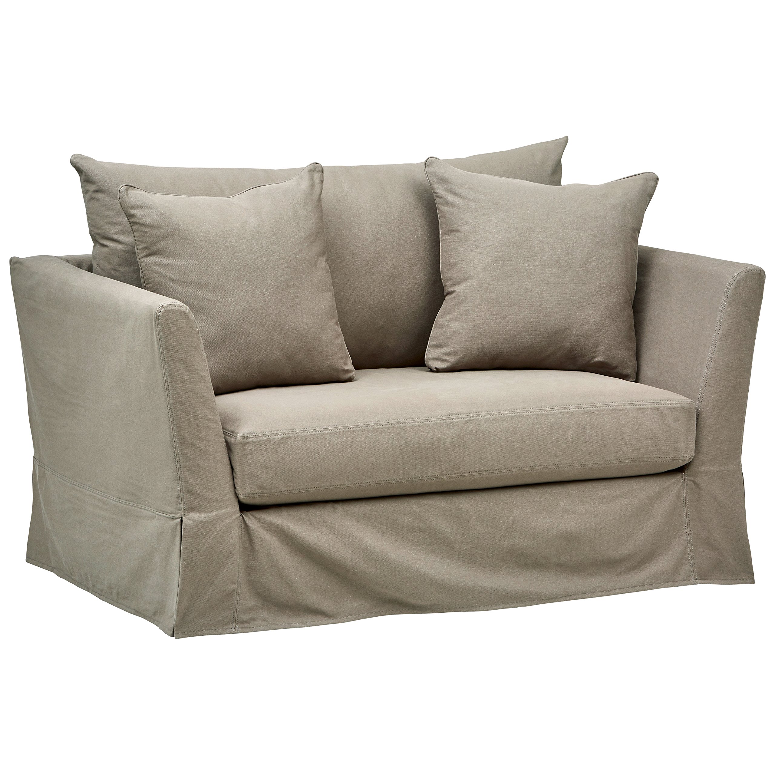 Amazon Brand – Stone & Beam Bartow Living Room Chair with Slipcover, 60"W, Grey