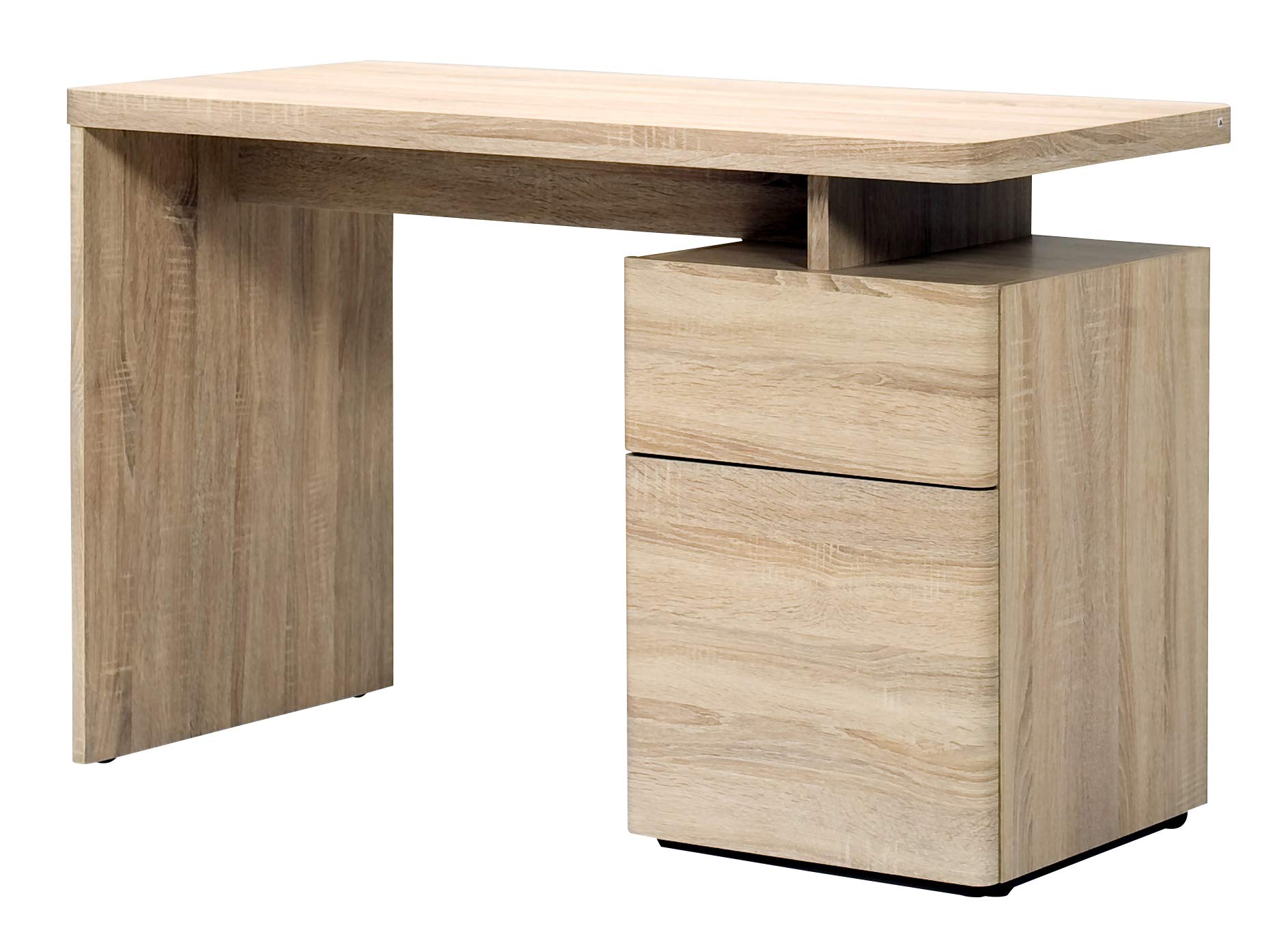 Amazon Brand - Movian Ohrid 1-Door 1-Drawer Desk, 120 x 55 x 76cm, Light Brown Oak-Effect