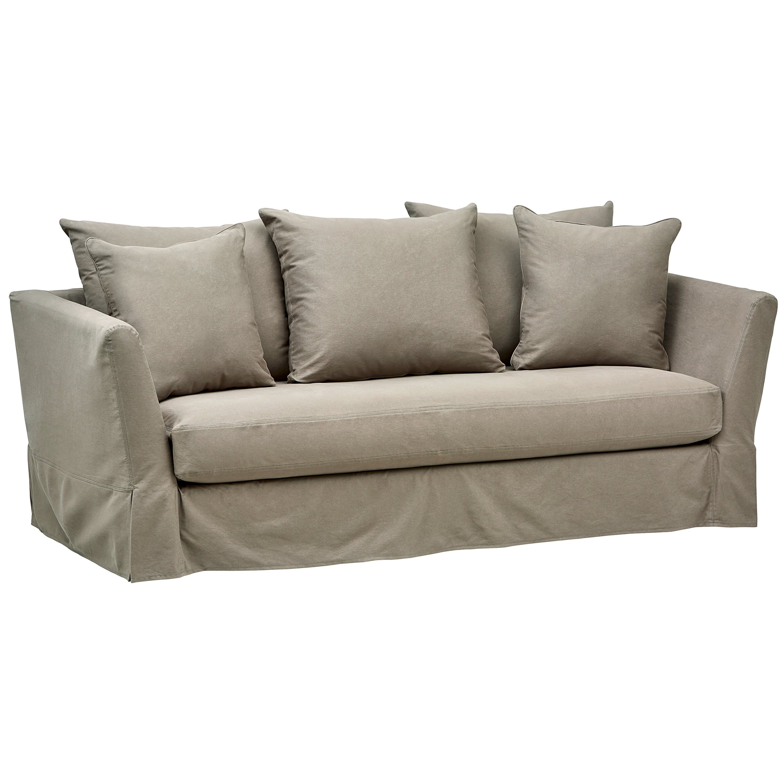 Amazon Brand – Stone & Beam Bartow Living Room Loveseat Sofa with Slipcover, 86"W, Grey