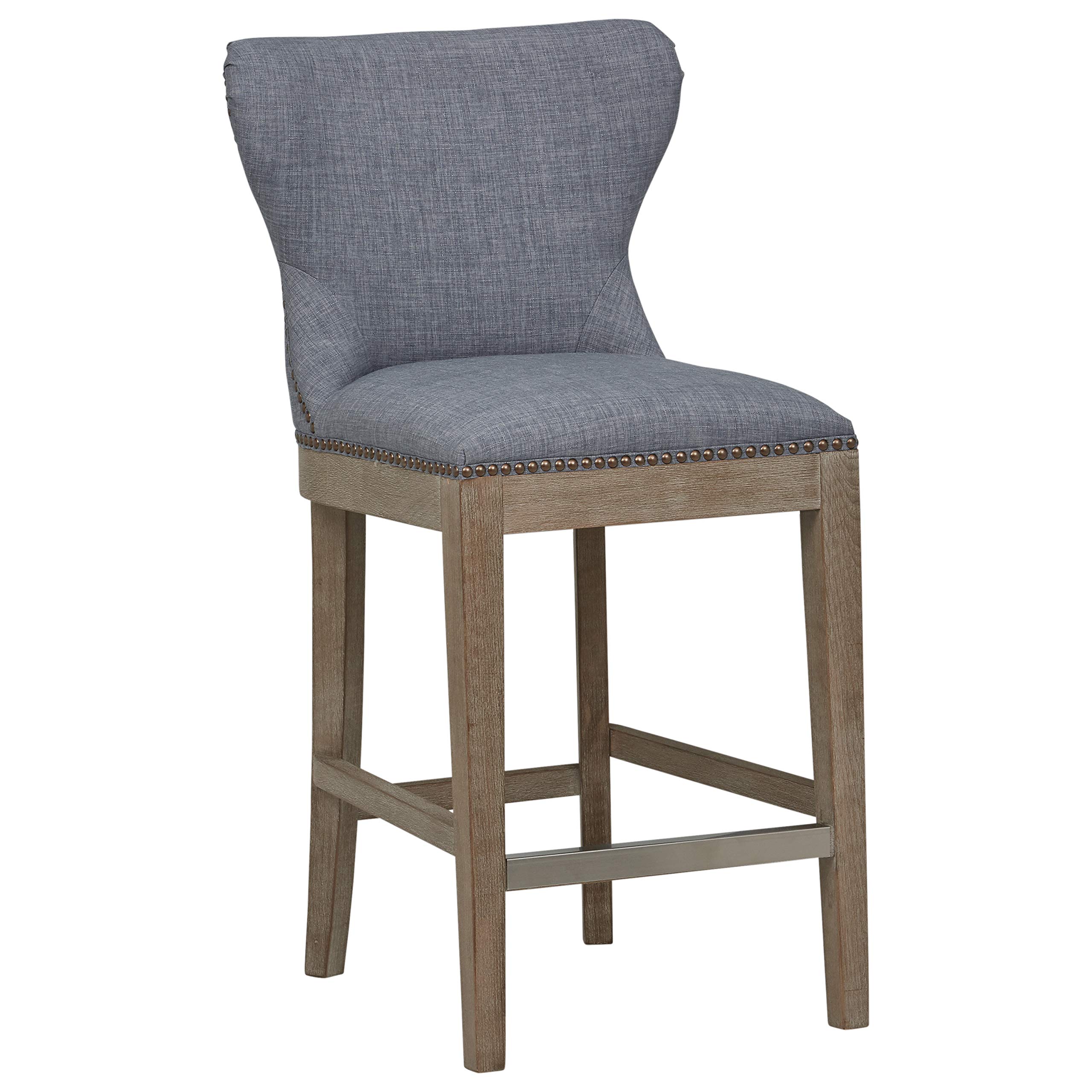 Amazon Brand – Stone & Beam Kinsley Kitchen Counter Height Stool, 38"H, Washed Denim