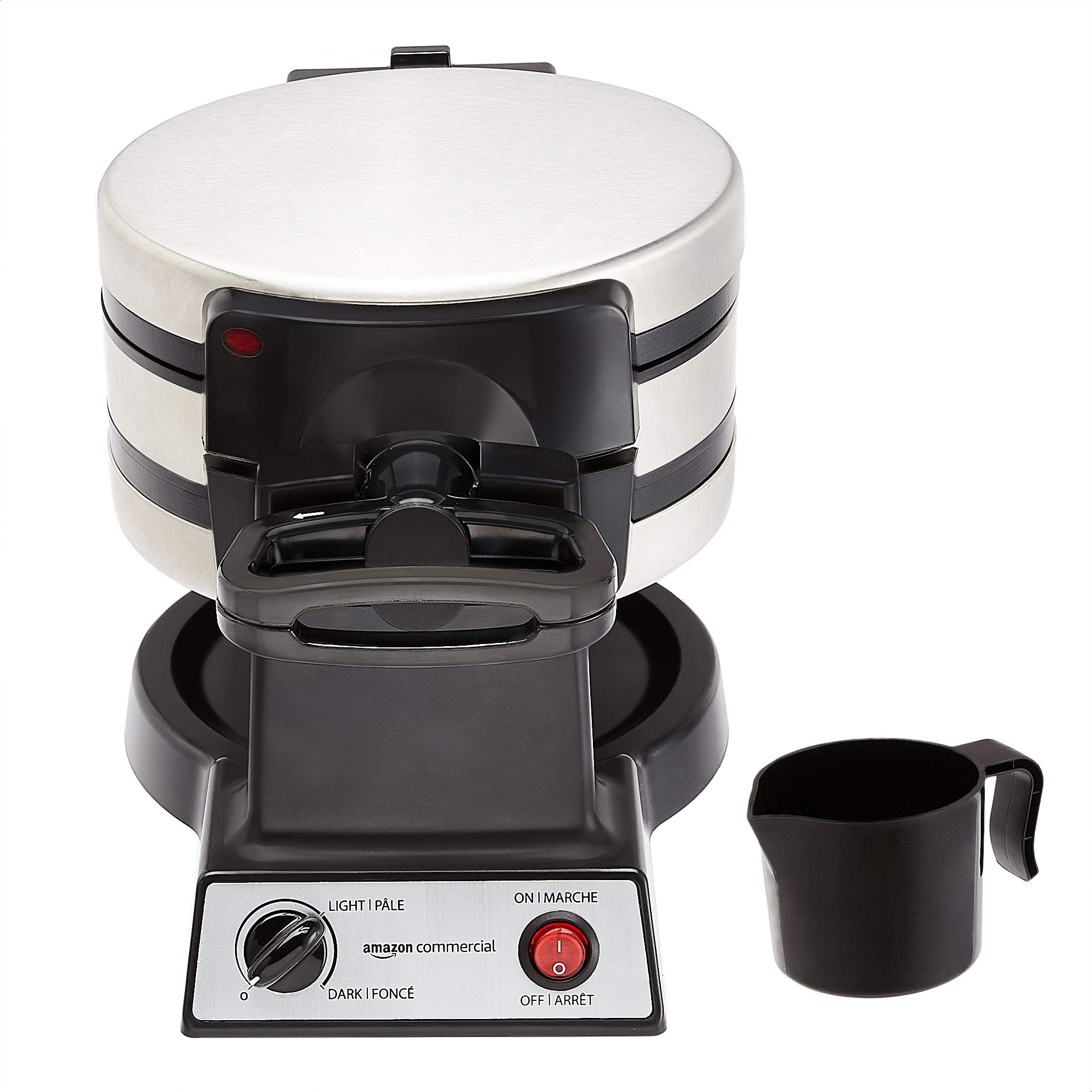 AmazonCommercial Double Waffle Maker, Stainless Steel, 1400 Watts