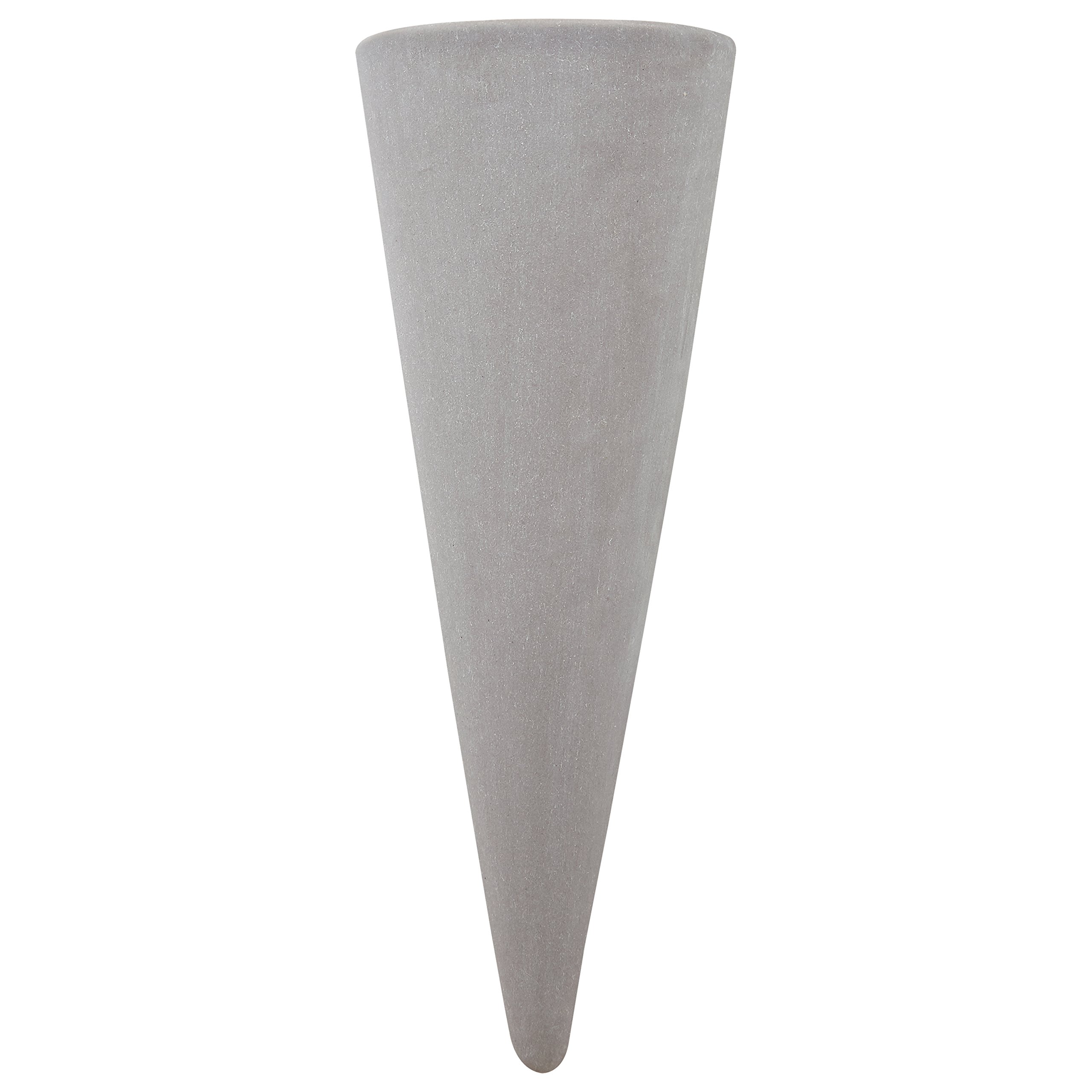 Amazon Brand – Rivet Cone-Shaped Wall Mount Vase, 7.5"H, Modern Earthenware, Grey