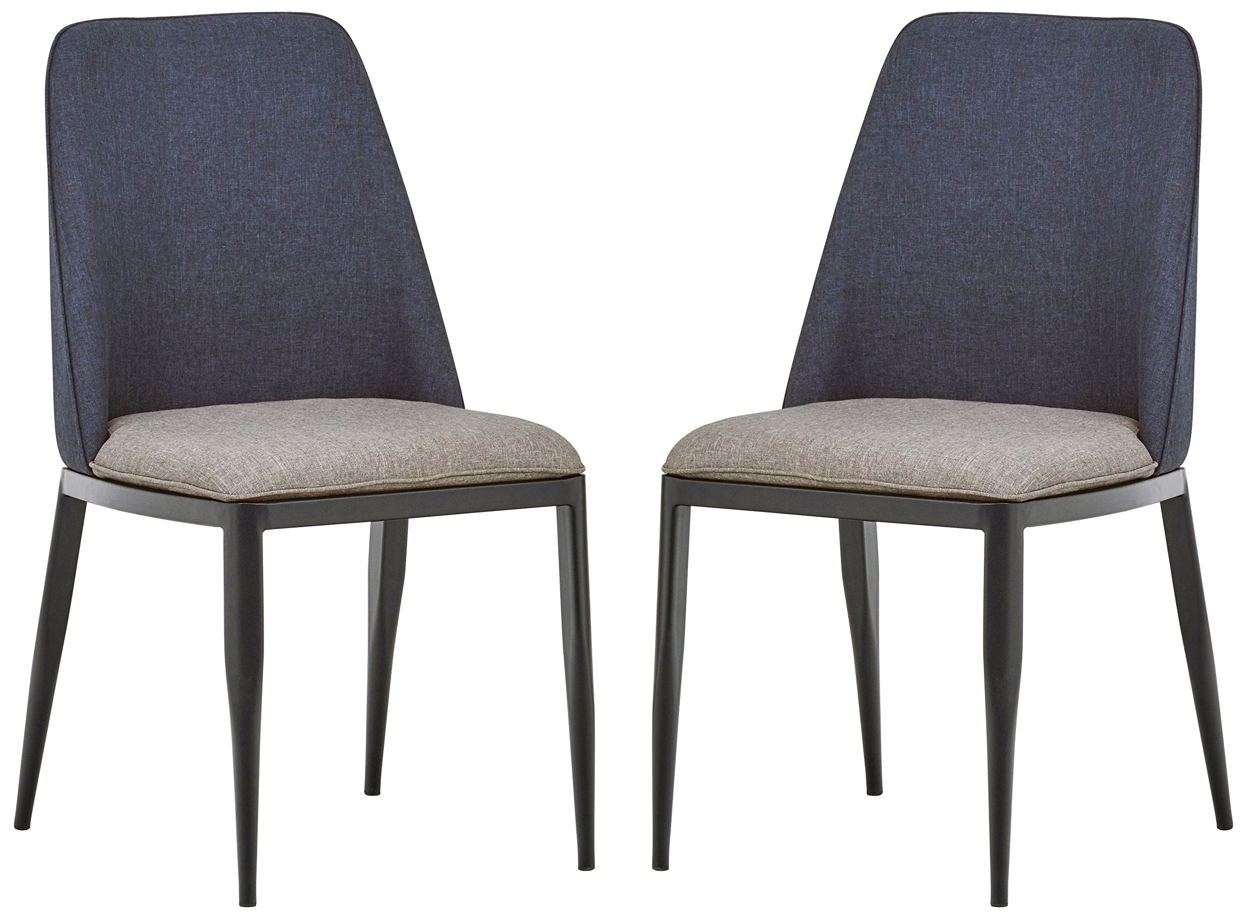 Amazon Brand – Rivet Roger 2-Pack Mid-Century 2-Tone Accent Chairs, 34.8"H, Navy and Grey