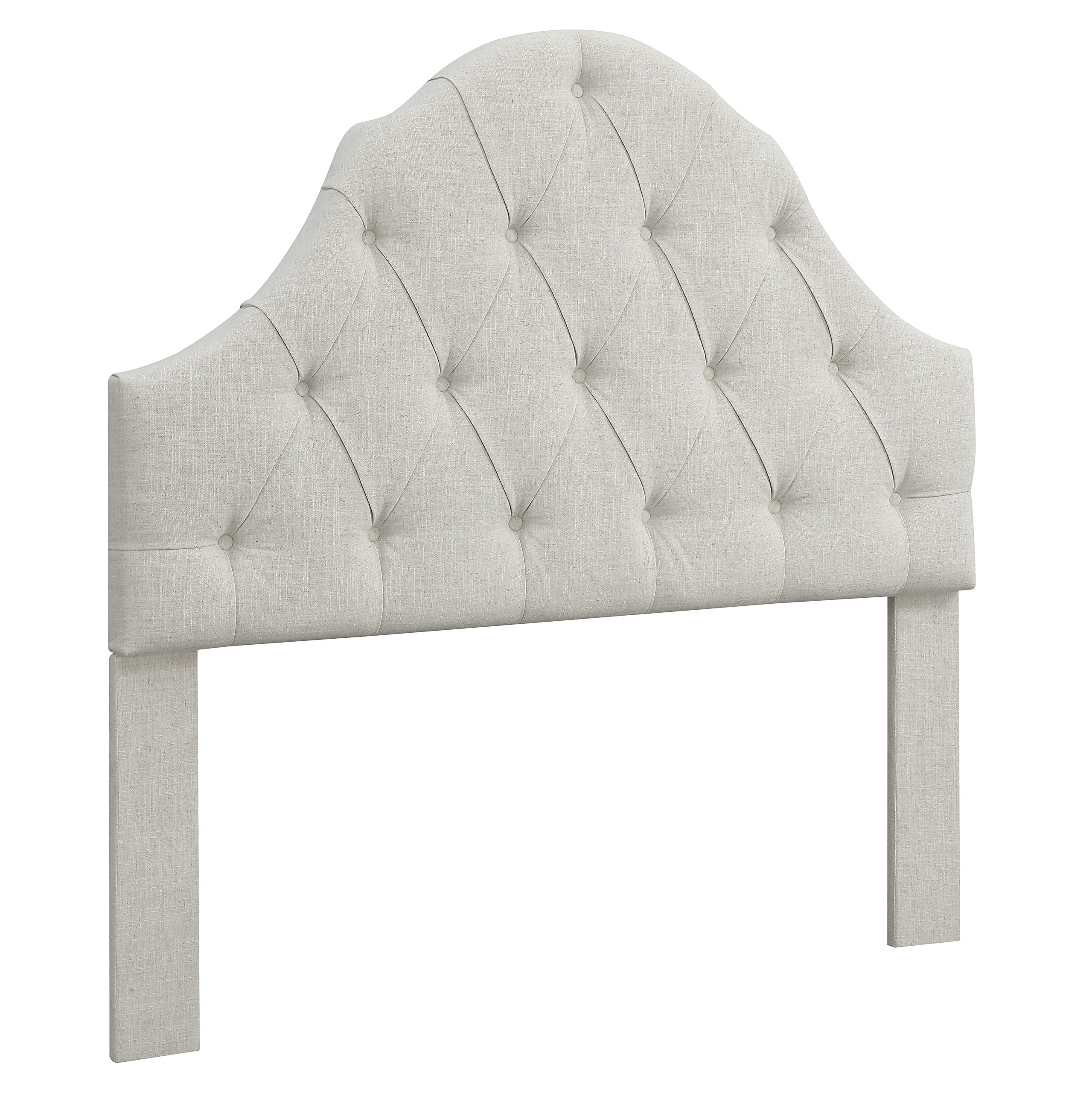 Amazon Brand – Ravenna Home Wolcott Adjustable Height Arched Tufted Headboard, Full / Queen Size Bed, Cream