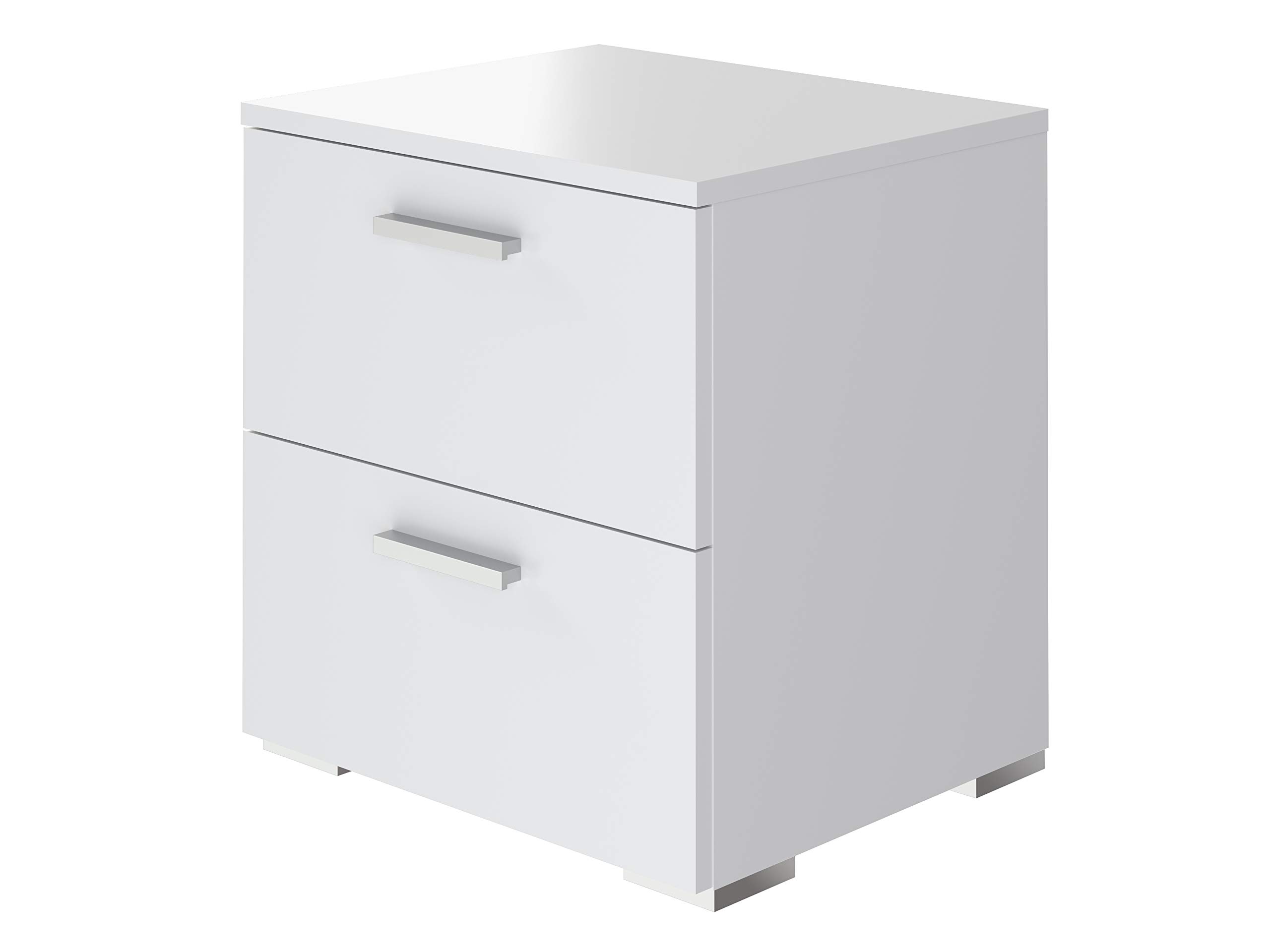 Amazon Brand - Movian Kolva 2-Drawer Bedside Table, 45 x 38 x 47cm, White