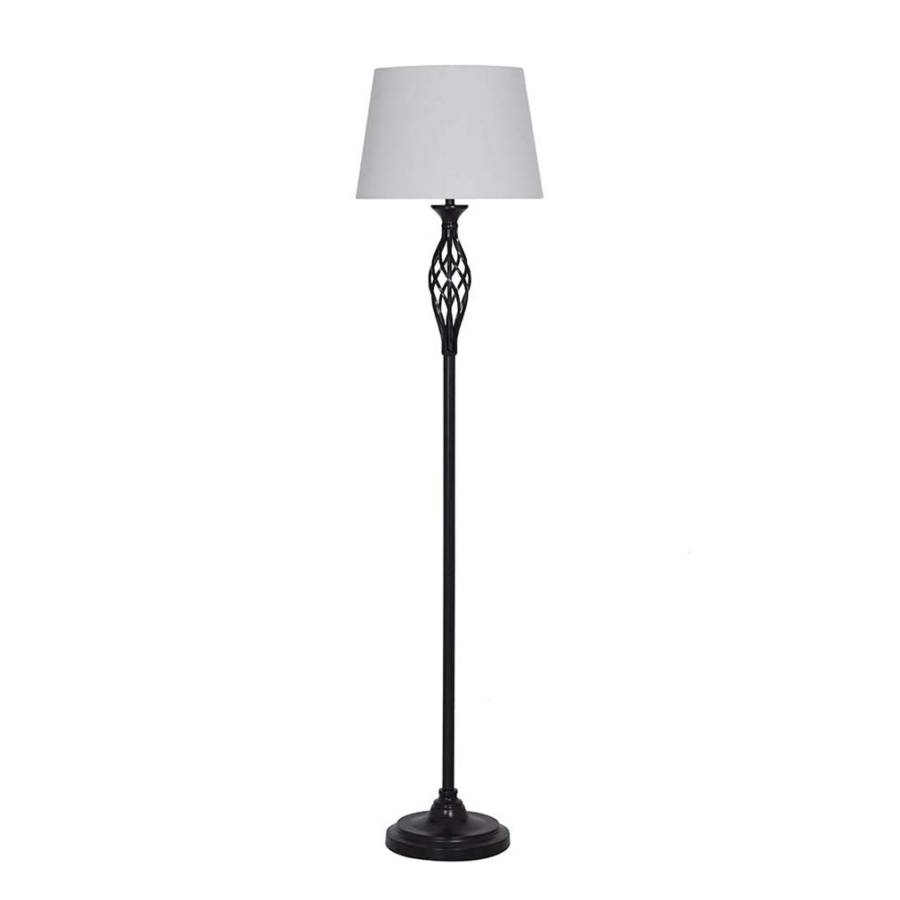 Amazon Brand – Ravenna Home Metal Wrought Iron Cage Living Room Standing Floor Lamp With LED Light Bulb - 64 Inches, Dark Bronze