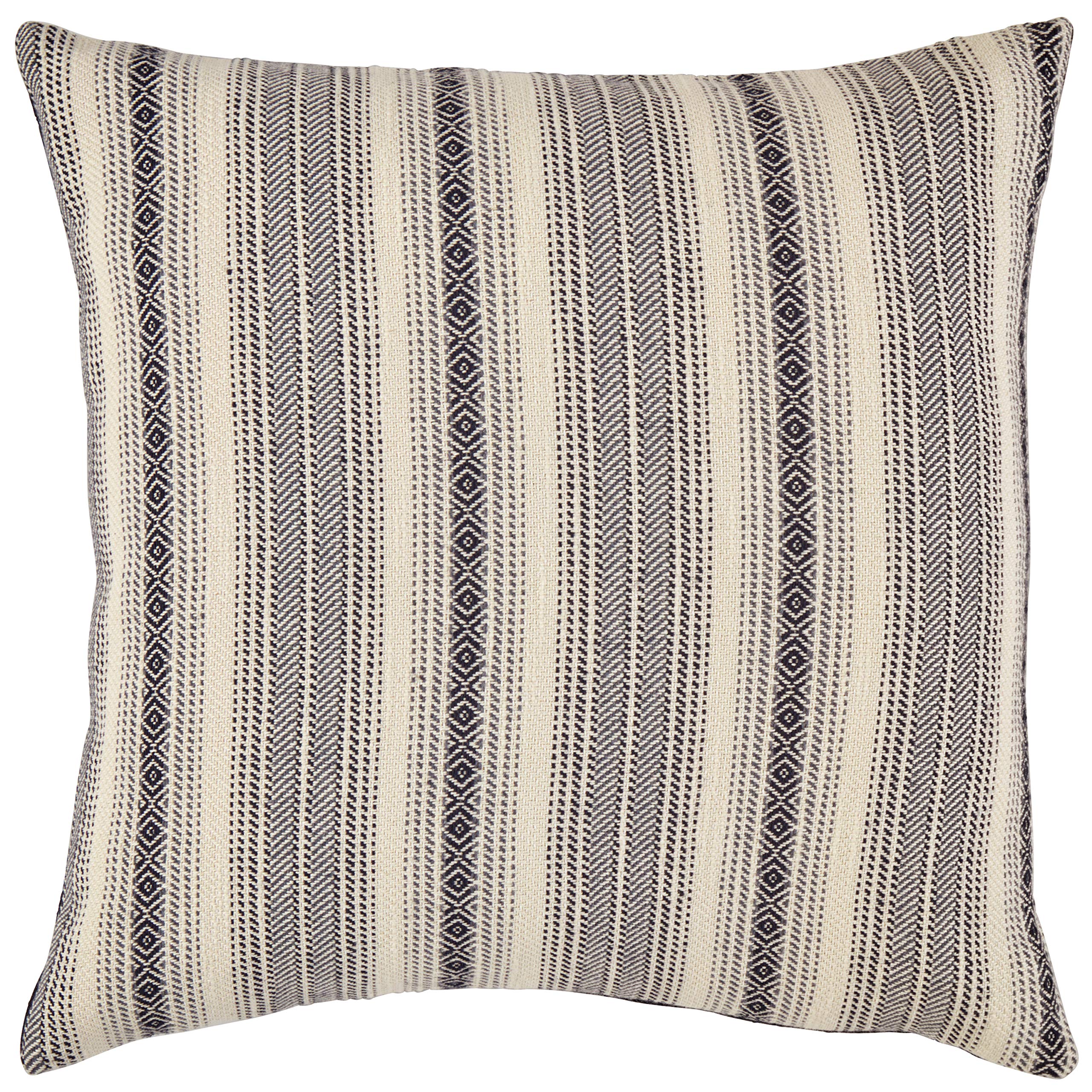 Amazon Brand – Stone & Beam Global Stripe Throw Pillow - 17 x 17 Inch, Navy