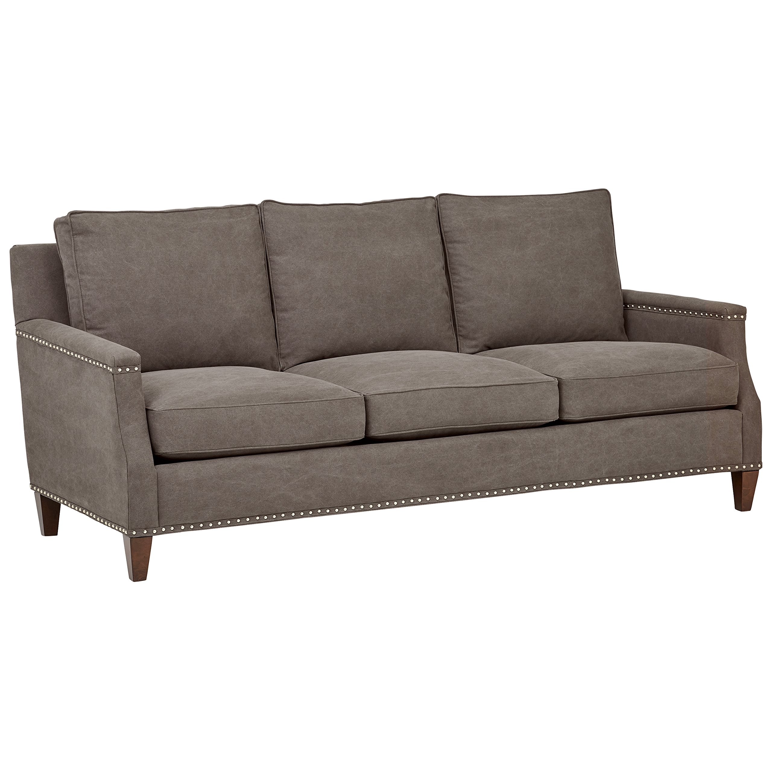 Amazon Brand – Stone & Beam Marin Studded Sofa, 87"W, Pewter