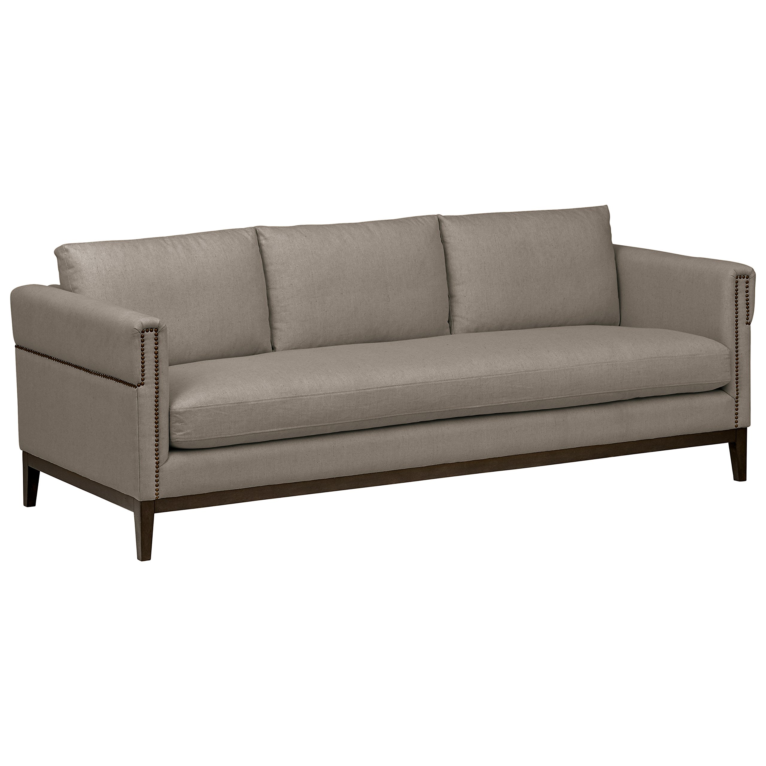 Amazon Brand – Stone & Beam Westport Modern Nailhead Upholstered Accent Arm Chair, 36"W, Neutral