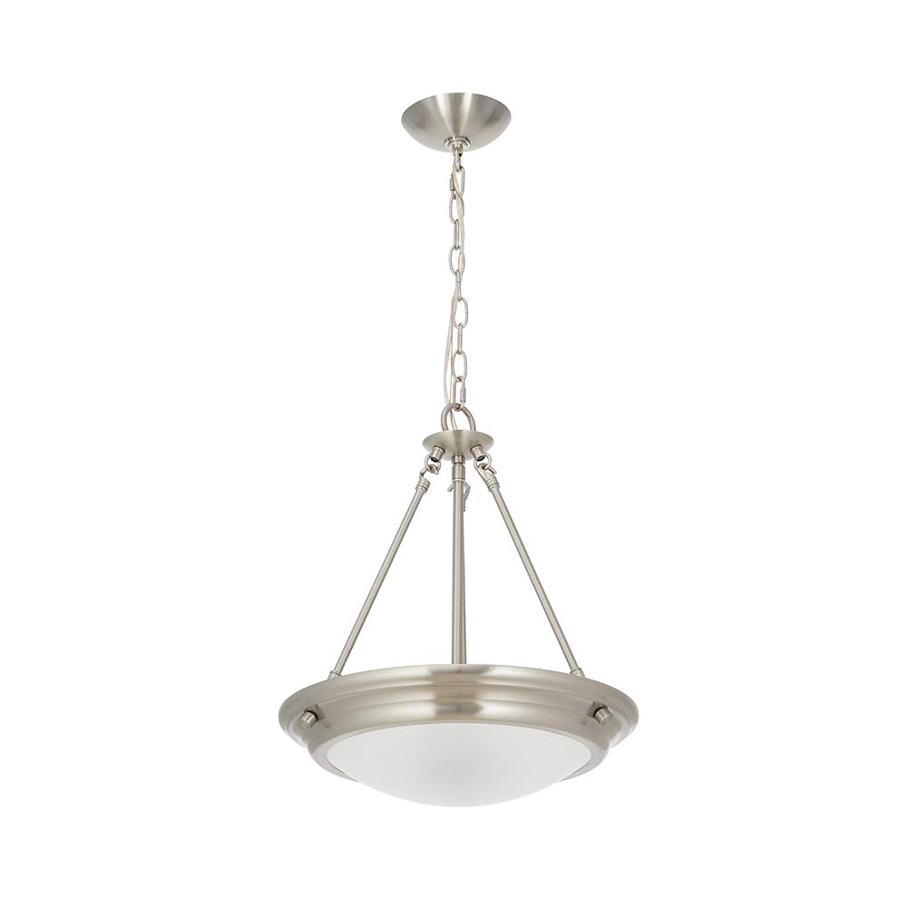 Amazon Brand – Ravenna Home Classic Integrated LED Pendant Light, Bulbs Included, Adjustable 18-72"H, Brushed Nickel