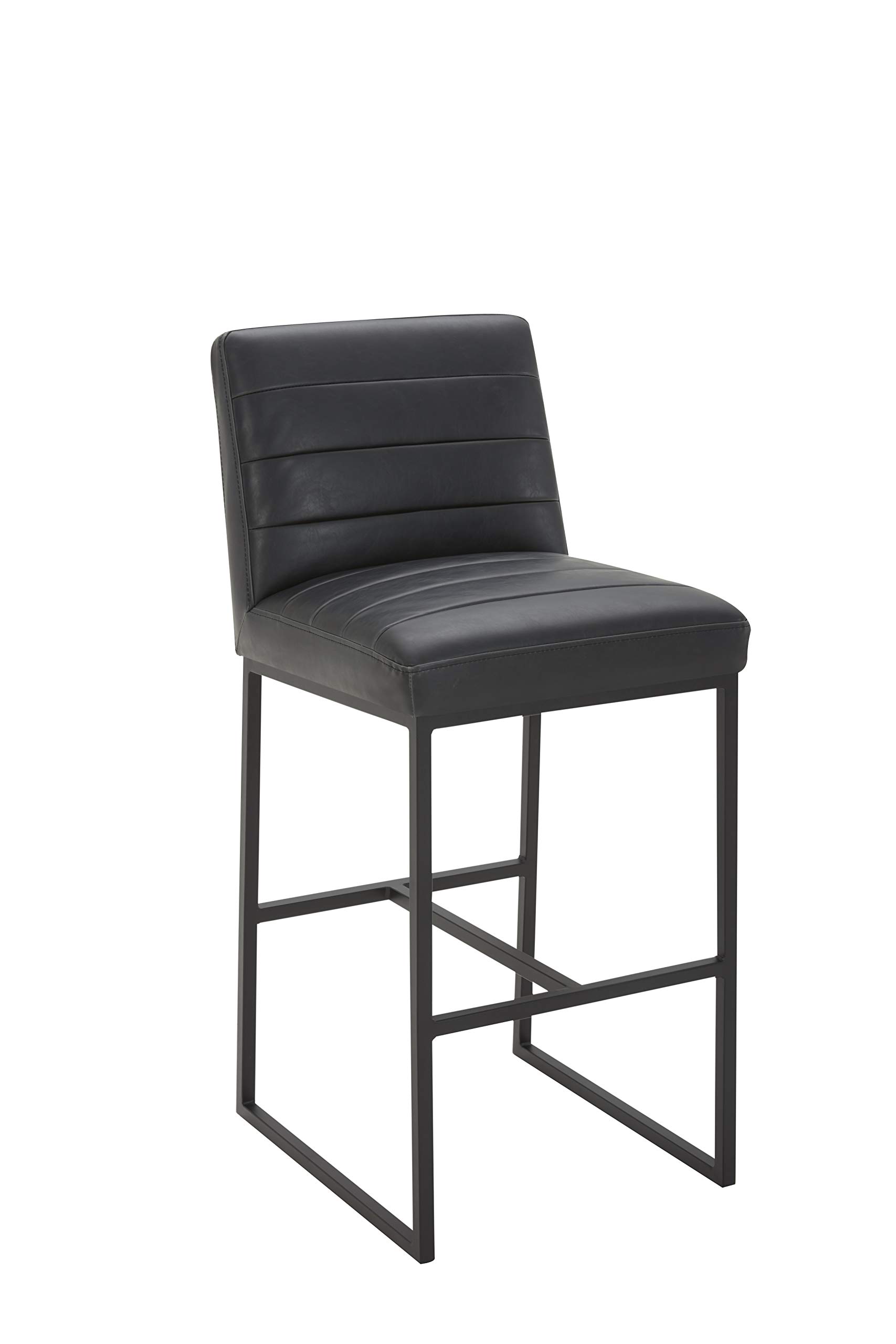 Amazon Brand – Rivet Decatur Modern Faux Leather Kitchen Bar Stool, 41"H, Black