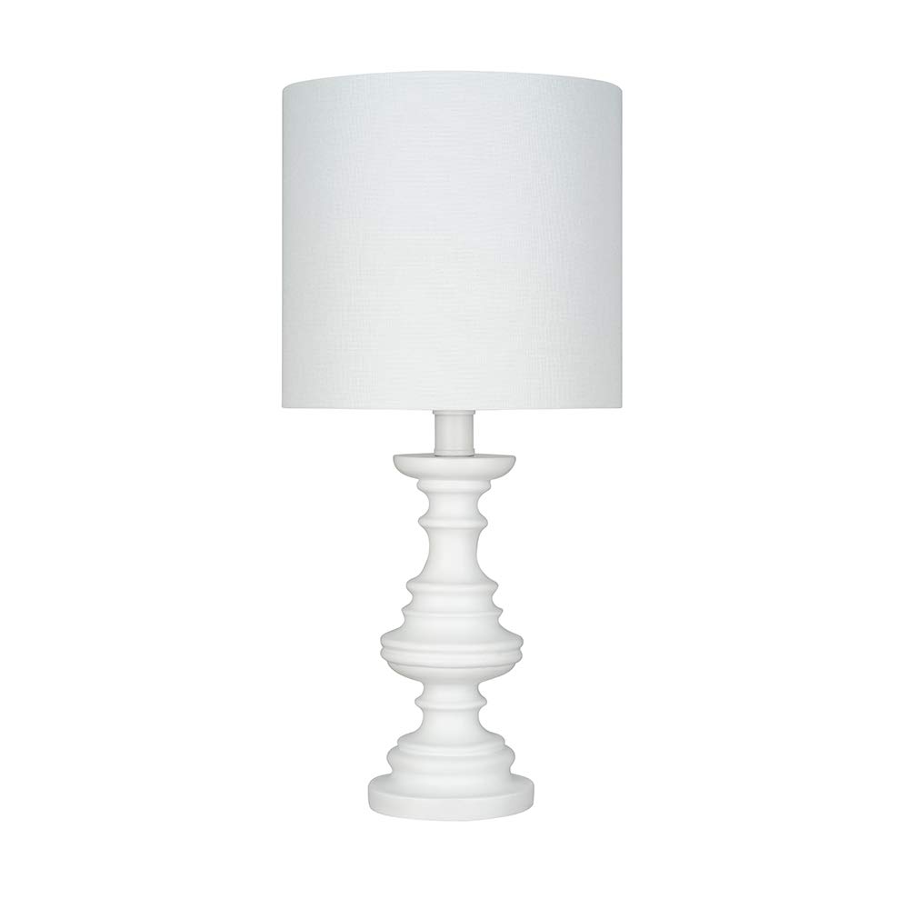 Amazon Brand – Ravenna Home Faux Wood Table Lamp, Bulb Included, 18"H, White