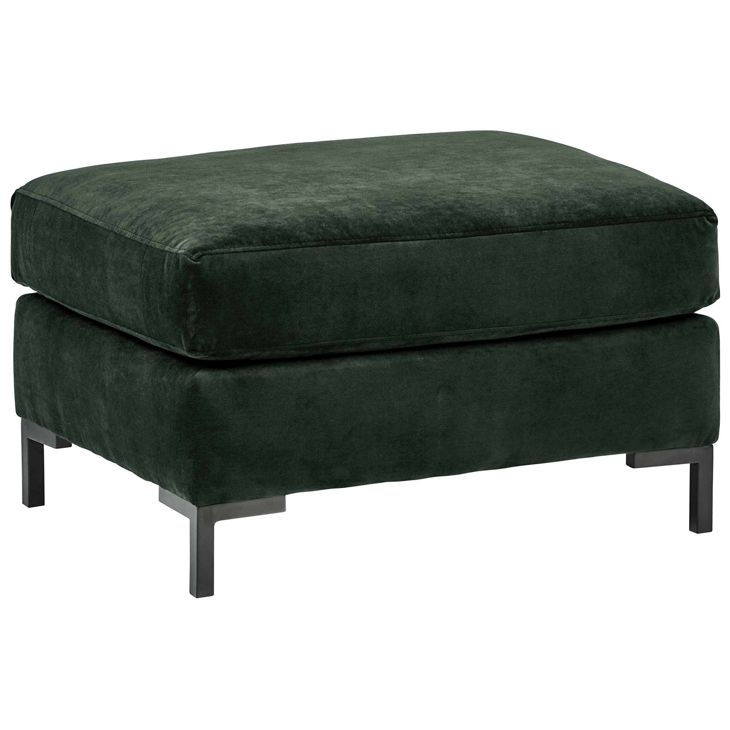 Amazon Brand – Rivet Edgewest Modern Ottoman, 32"W, Hunter Green