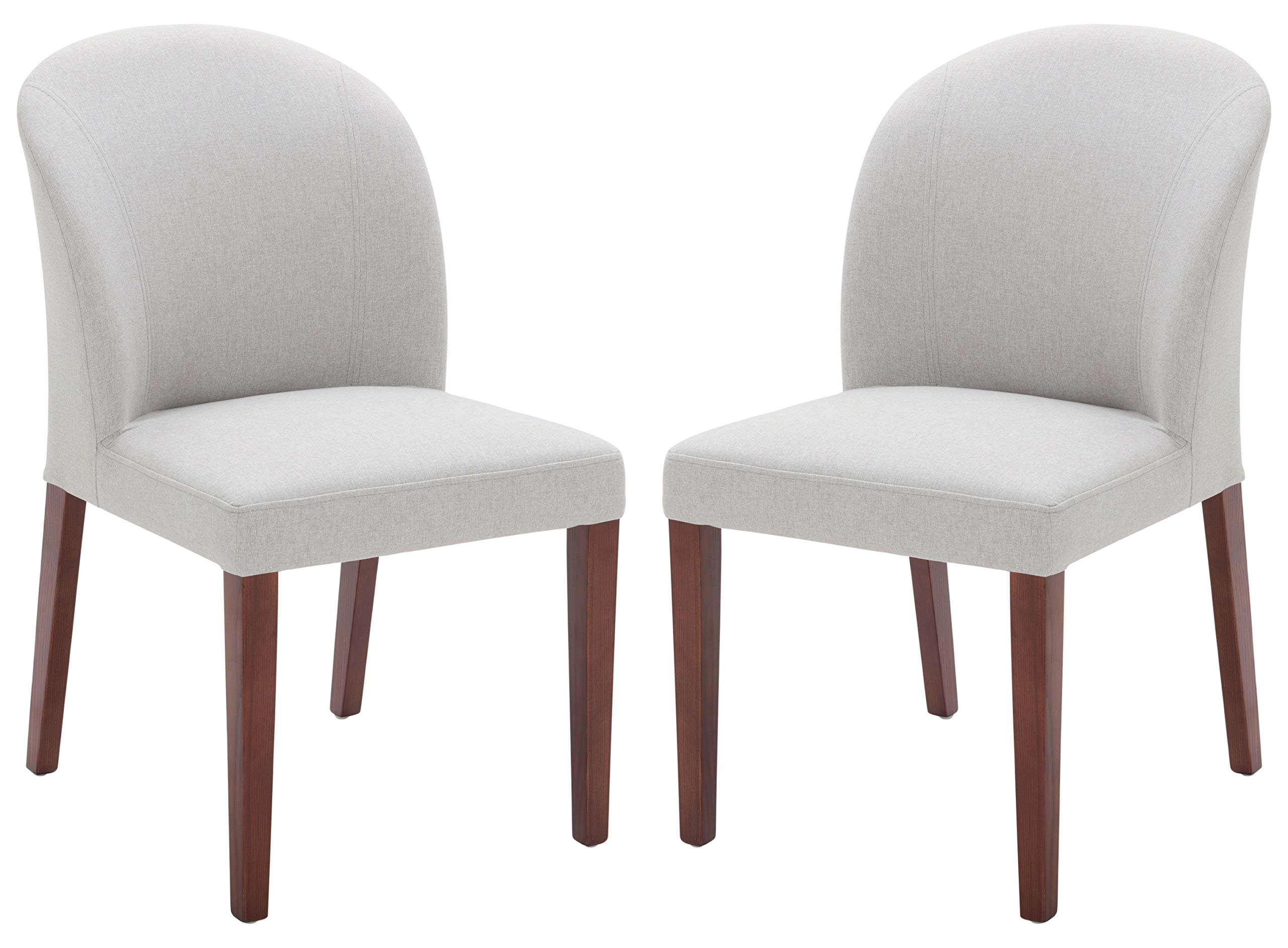 Amazon Brand – Rivet Contemporary Curved-Back Armless Dining Chair, 35"H, Felt Gray, Set of 2