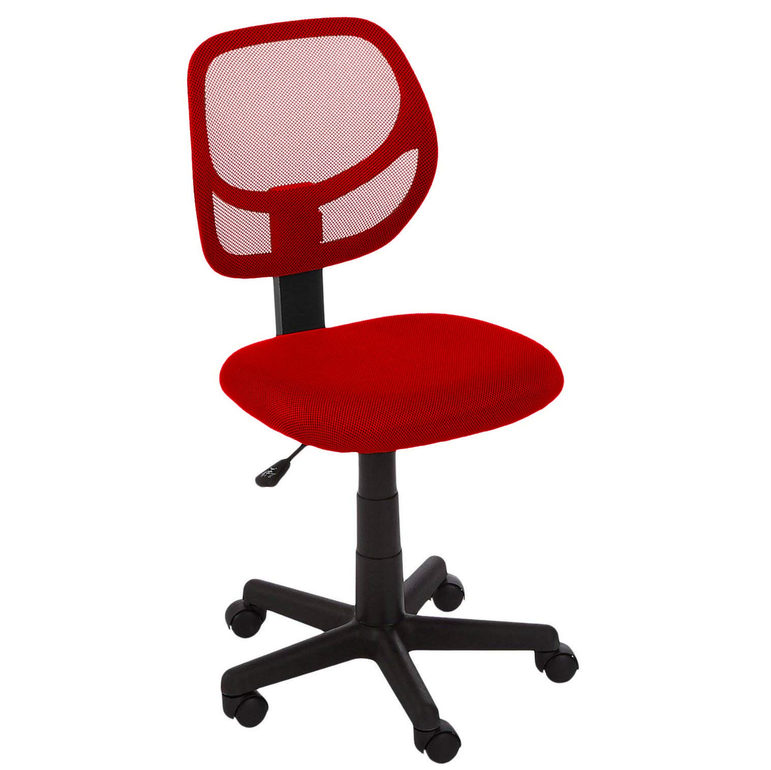 AmazonBasics Low-Back, Upholstered Mesh, Adjustable, Swivel Computer Office Desk Chair, Red