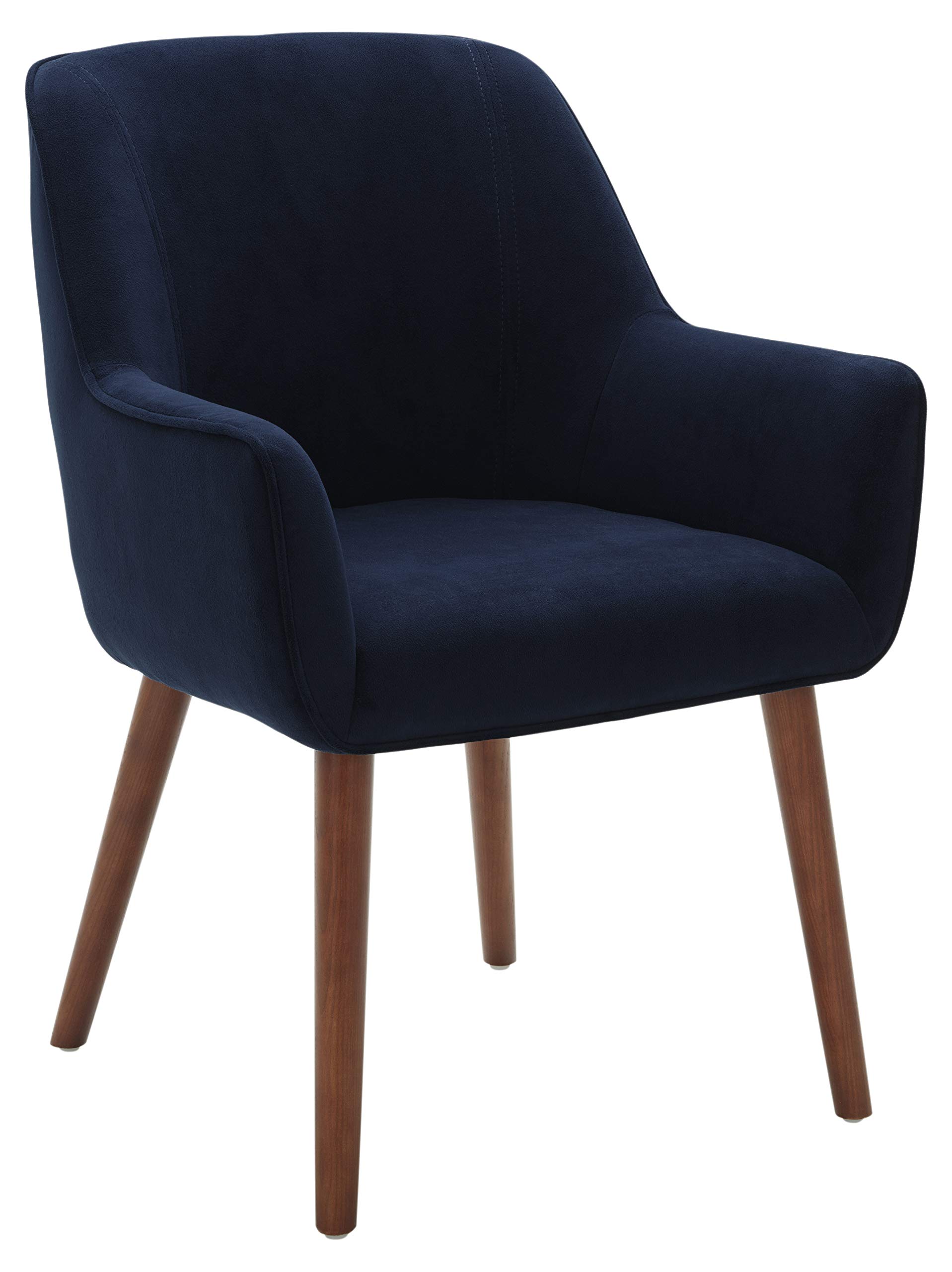 Amazon Brand – Rivet Julie Mid-Century Modern Dining Room Accent Chair with Arms, 32"H, Ink Blue
