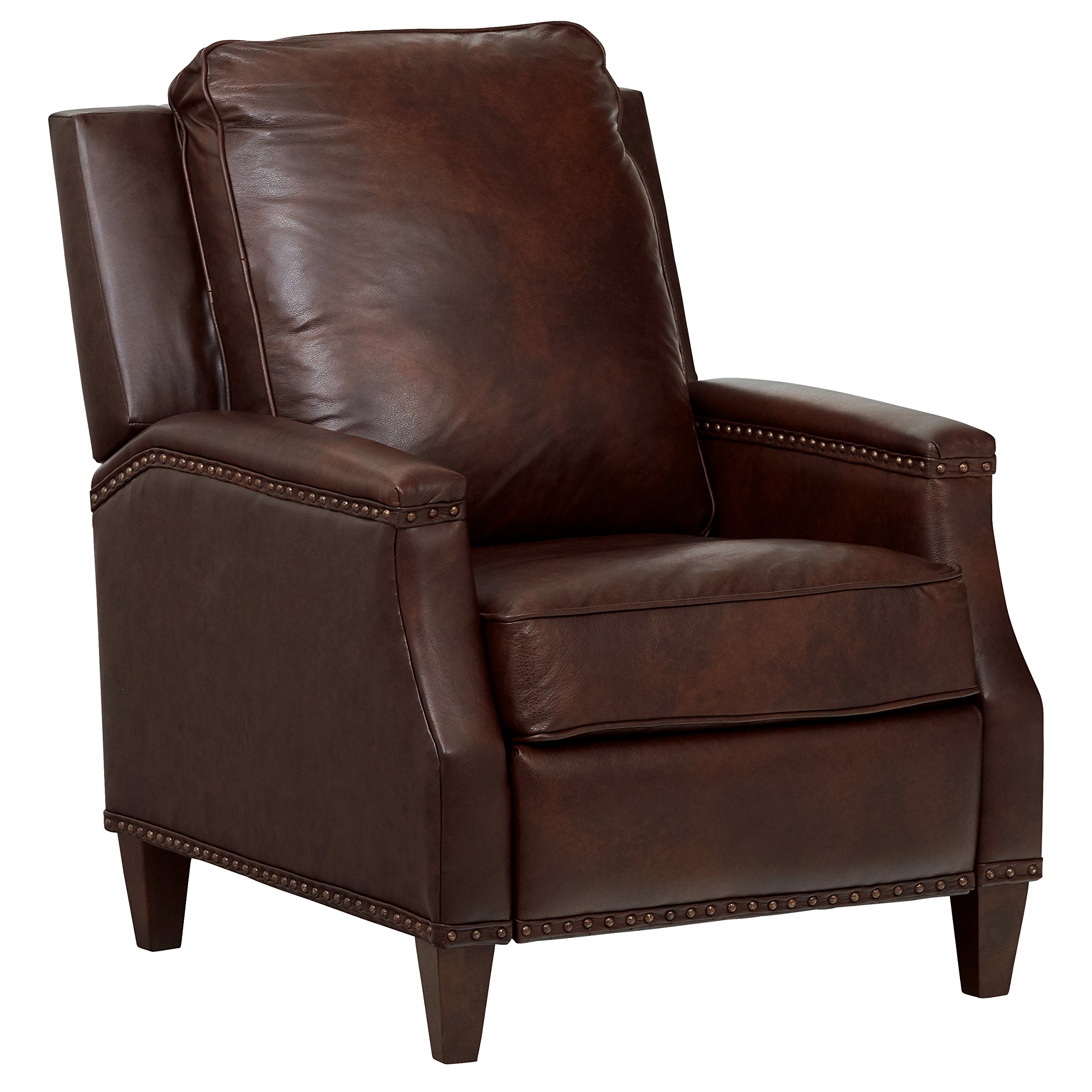 Amazon Brand – Stone & Beam Marin Studded Leather Recliner, 30"W, Driftwood